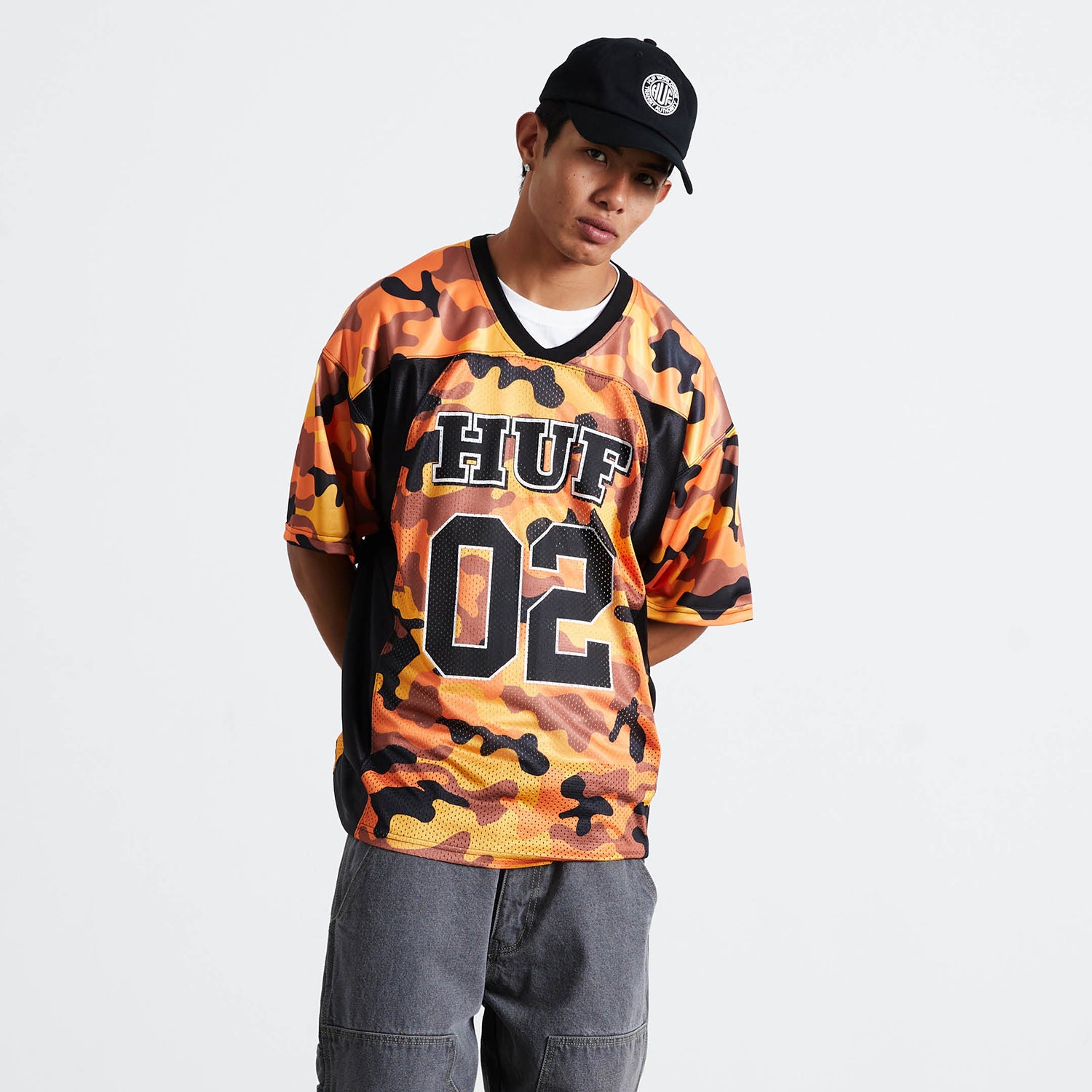 HUF (ハフ) Worldwide JP /TOPS & SHIRTS(トップス&シャツ)/ CAMO FOOTBALL JERSEY商品 / BROWN