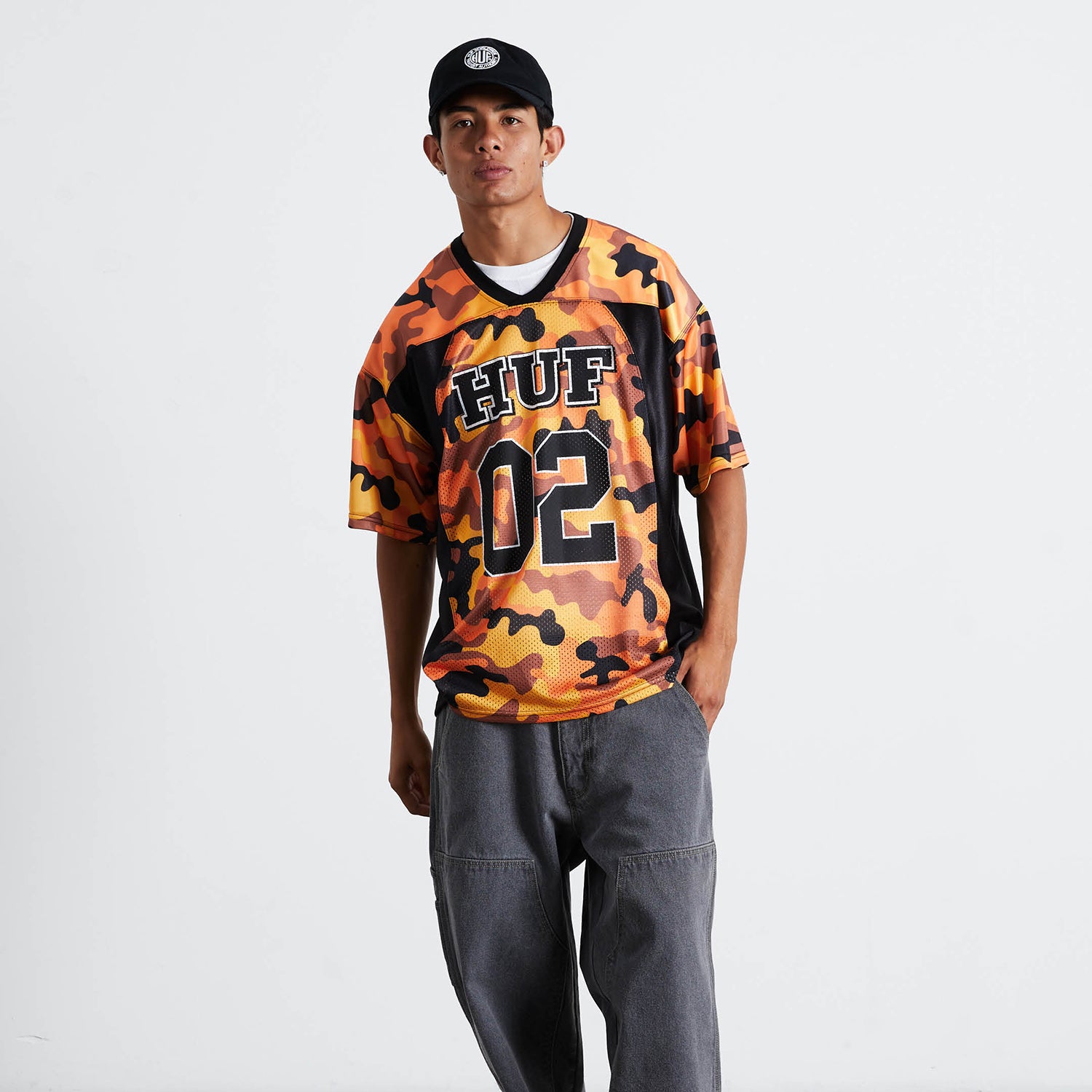 HUF (ハフ) Worldwide JP /TOPS & SHIRTS(トップス&シャツ)/ CAMO FOOTBALL JERSEY商品 / BROWN