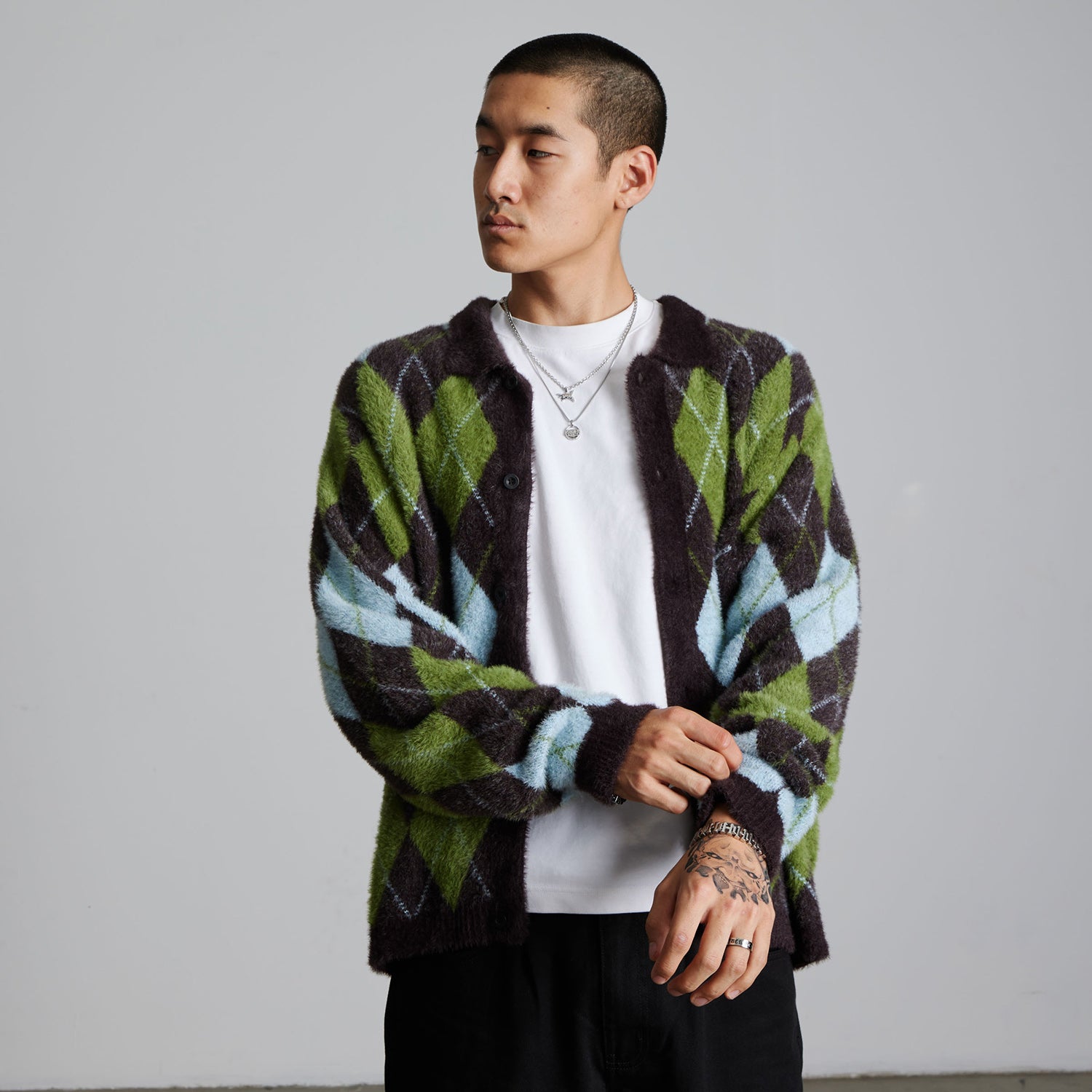 HUF (ハフ) Worldwide JP /KNITS & SWEATERS(ニット&セーター)/ COOPER MOHAIR SWEATER商品 / DARK BROWN