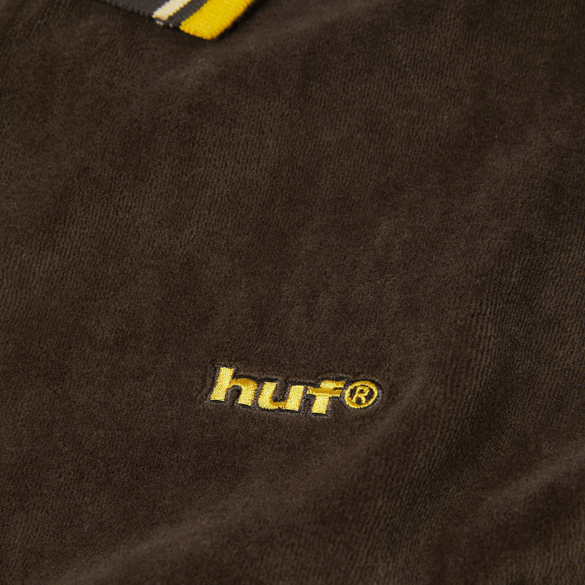 HUF (ハフ) Worldwide JP /TOPS & SHIRTS(トップス&シャツ)/ PARKER VELOUR LS POLO商品 / BROWN