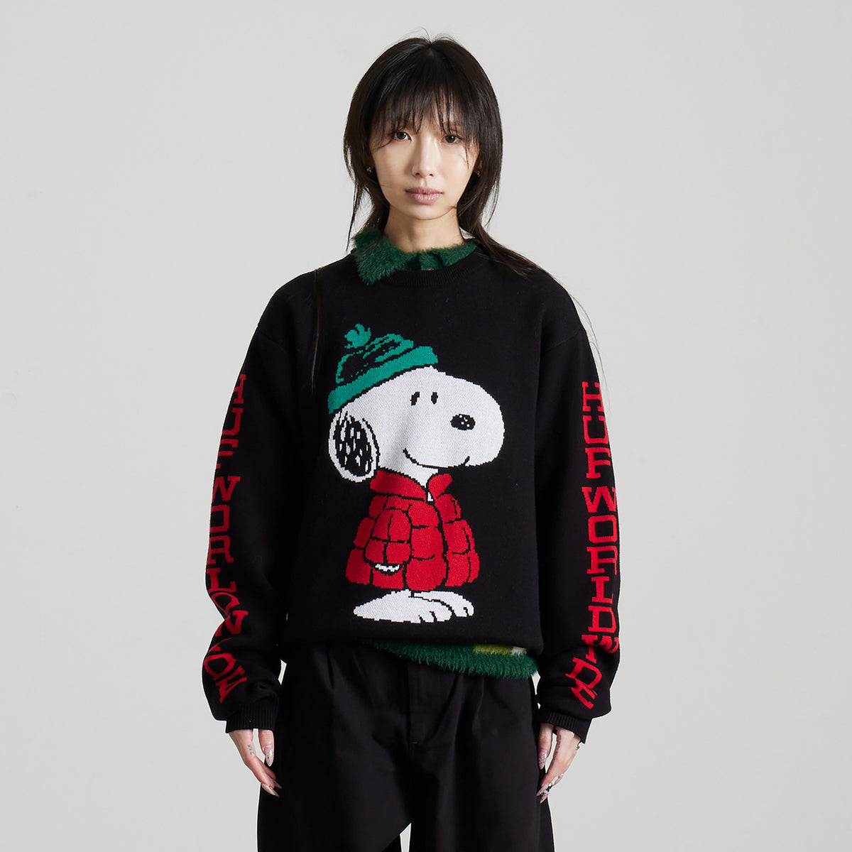 HUF (ハフ) Worldwide JP /KNITS & SWEATERS(ニット&セーター)/ SNOOPY PUFFER SWEATER商品 / BLEACH