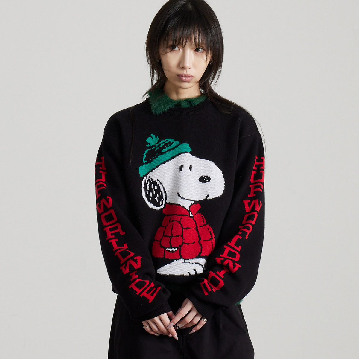 HUF (ハフ) Worldwide JP /KNITS & SWEATERS(ニット&セーター)/ SNOOPY PUFFER SWEATER商品 / BLEACH