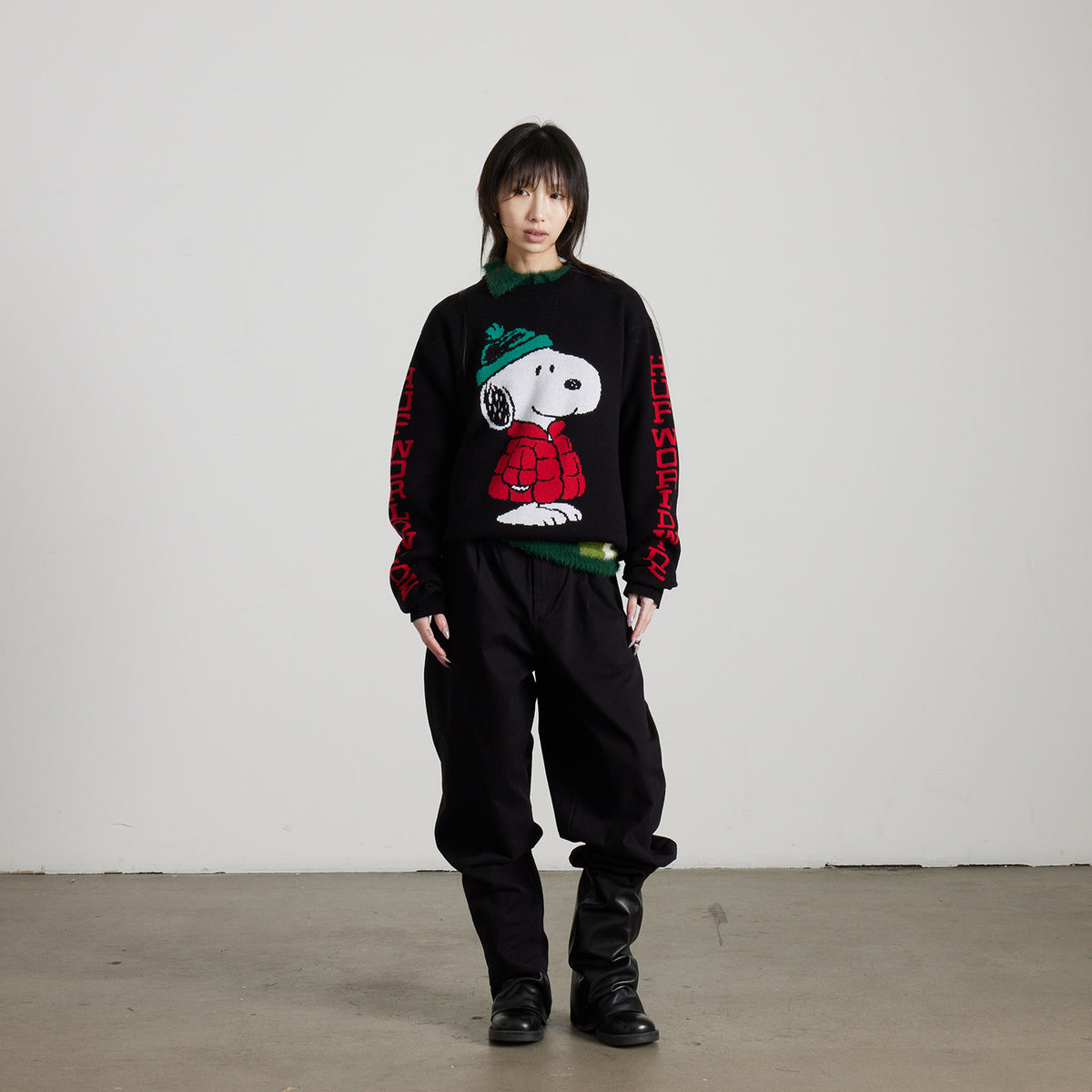 HUF (ハフ) Worldwide JP /KNITS & SWEATERS(ニット&セーター)/ SNOOPY PUFFER SWEATER商品 / BLEACH