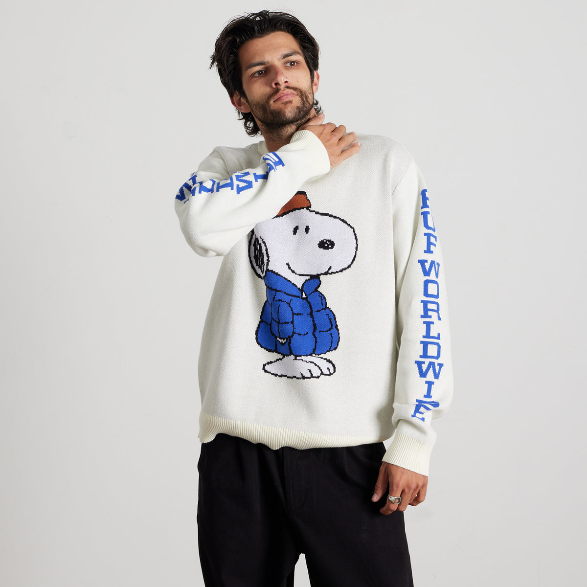 HUF (ハフ) Worldwide JP /KNITS & SWEATERS(ニット&セーター)/ SNOOPY PUFFER SWEATER商品 / BLEACH