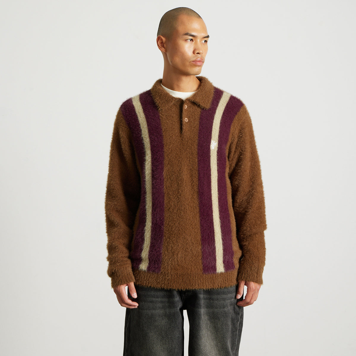 HUF (ハフ) Worldwide JP /KNITS & SWEATERS(ニット&セーター)/ MILTON SHAGGY POLO SWEATER商品 / BROWN