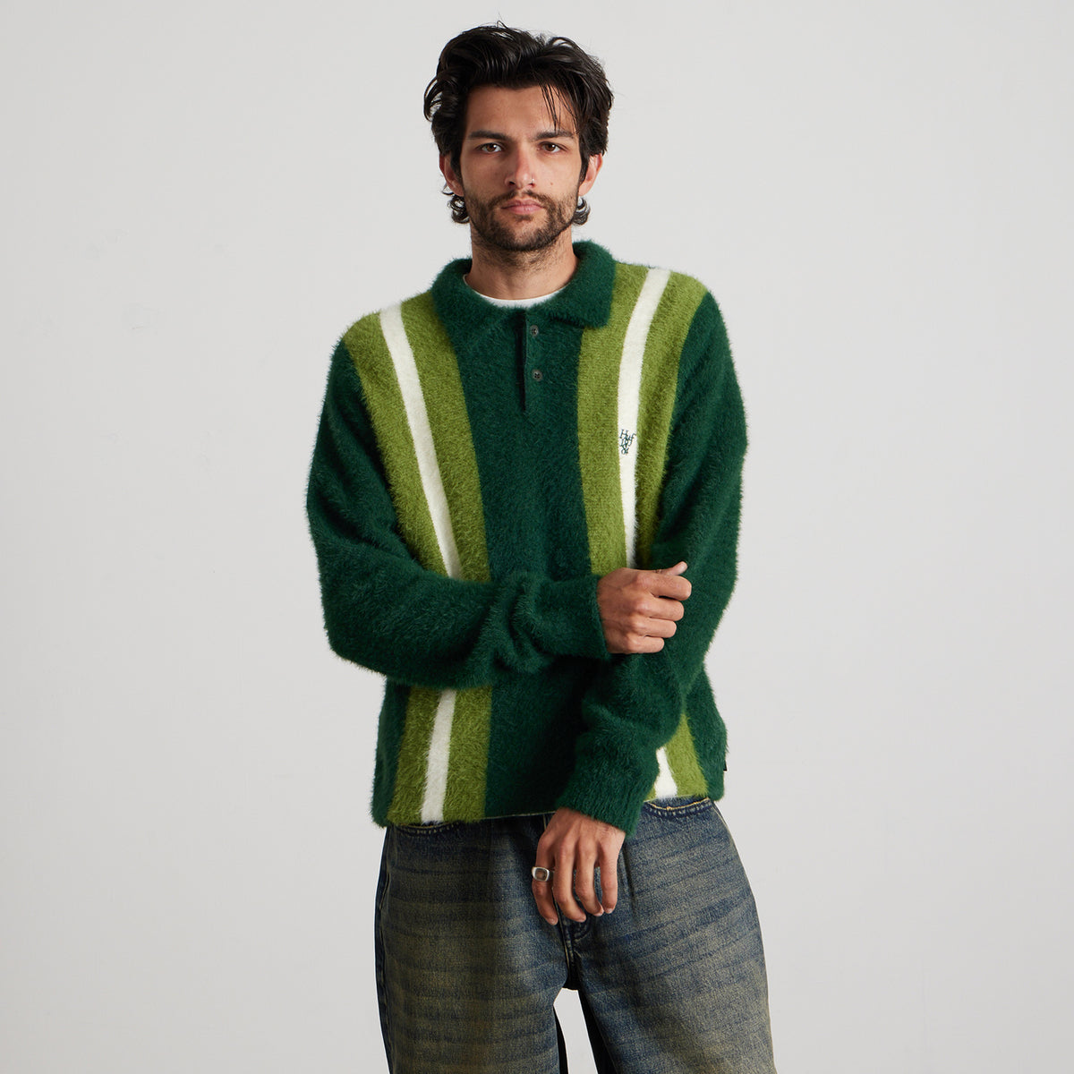 HUF (ハフ) Worldwide JP /KNITS & SWEATERS(ニット&セーター)/ MILTON SHAGGY POLO SWEATER商品 / BROWN
