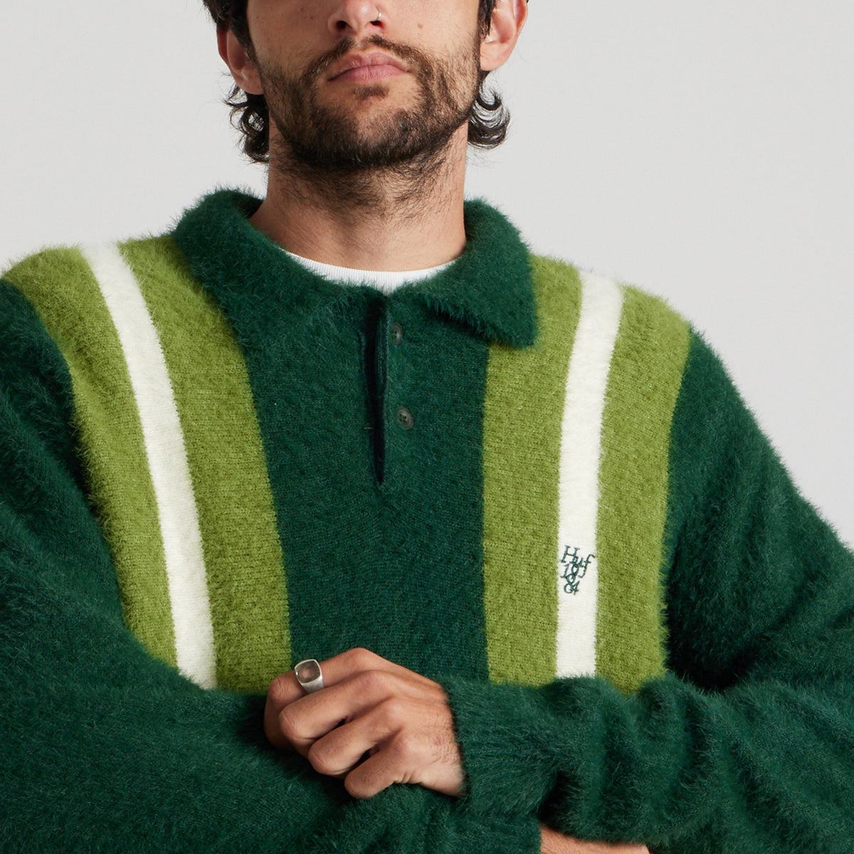 HUF (ハフ) Worldwide JP /KNITS & SWEATERS(ニット&セーター)/ MILTON SHAGGY POLO SWEATER商品 / BROWN