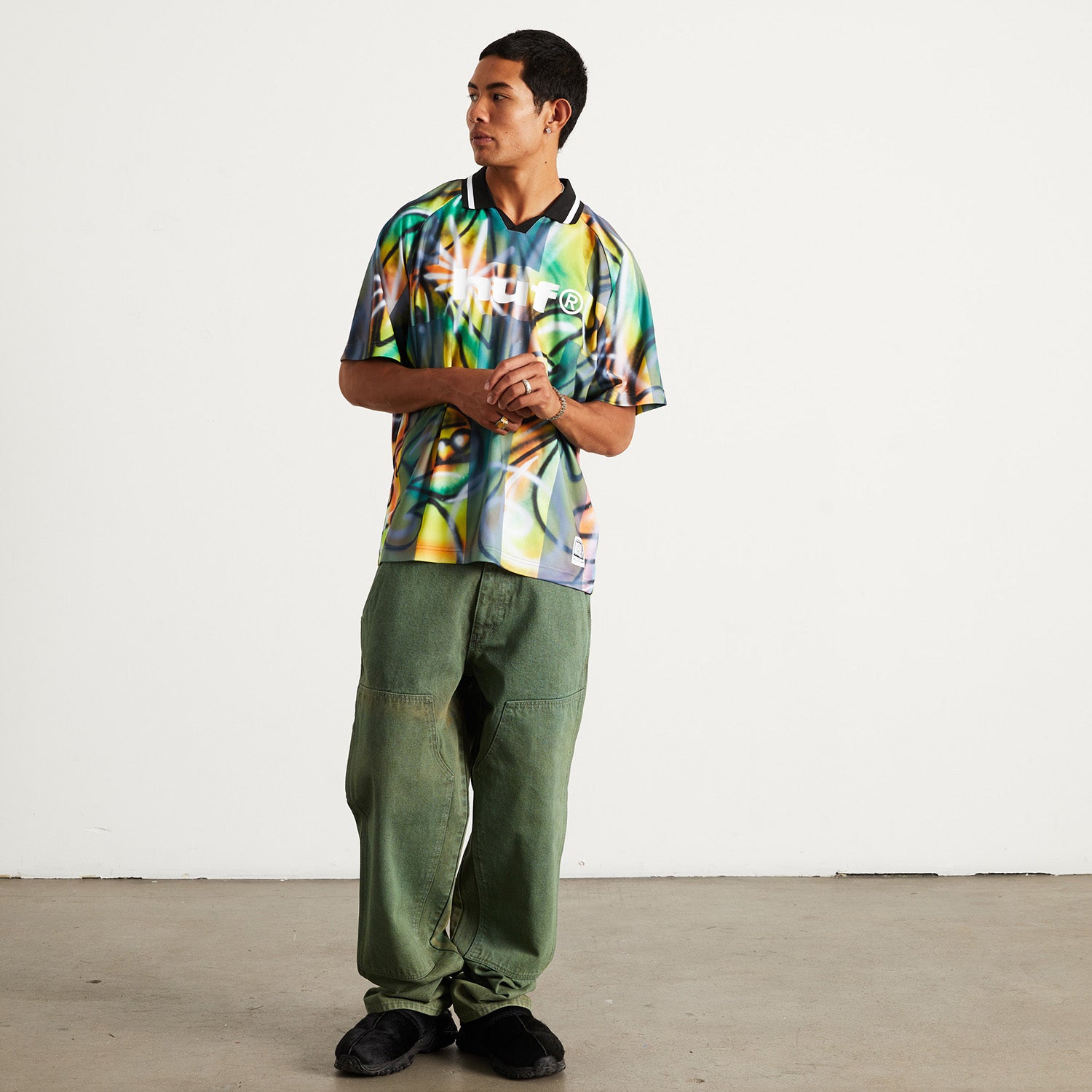 HUF (ハフ) Worldwide JP /TOPS & SHIRTS(トップス&シャツ)/ KENNY SCHARF MULTITUD SOCCER JERSEY商品 / MULTI