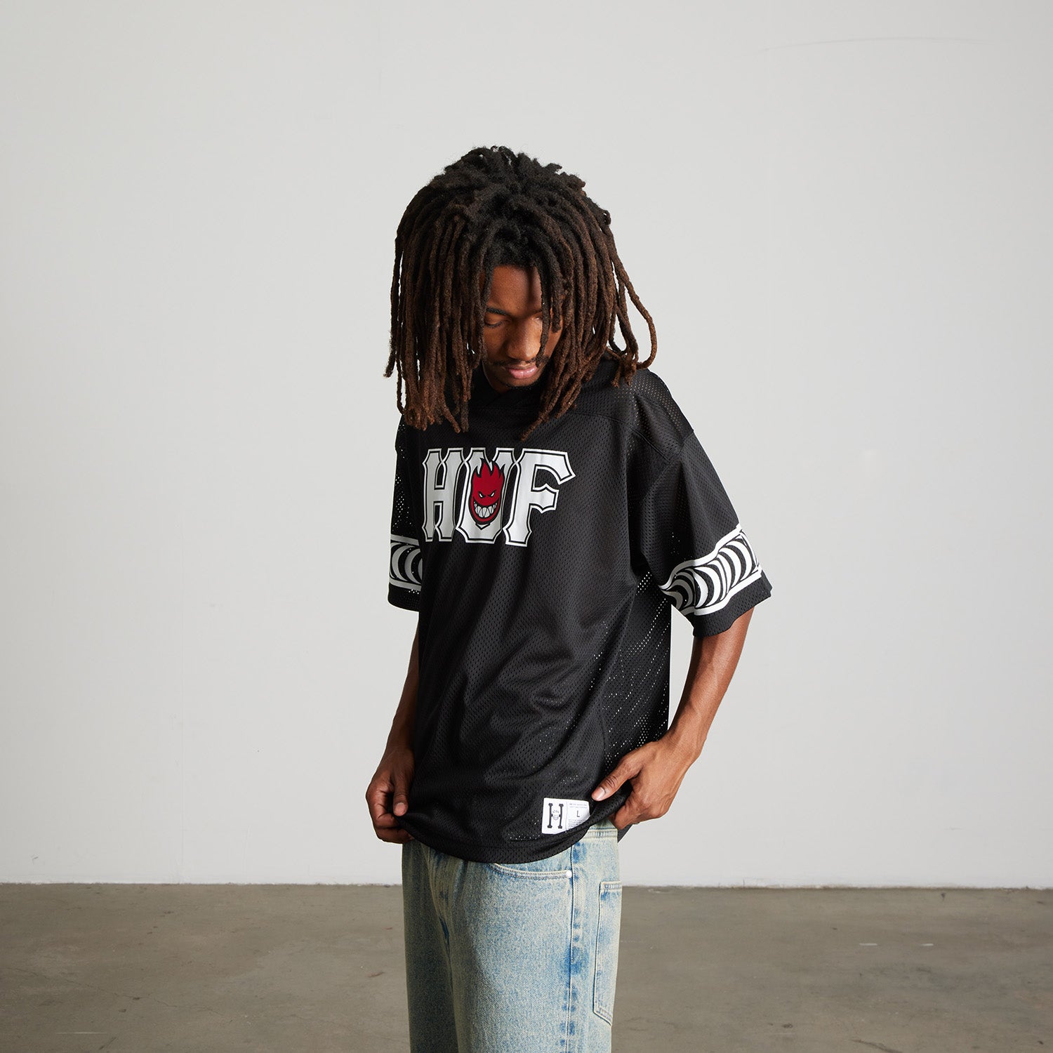 HUF (ハフ) Worldwide JP /TOPS & SHIRTS(トップス&シャツ)/ huf X SPITFIRE END ZONE JERSEY商品 / BLACK