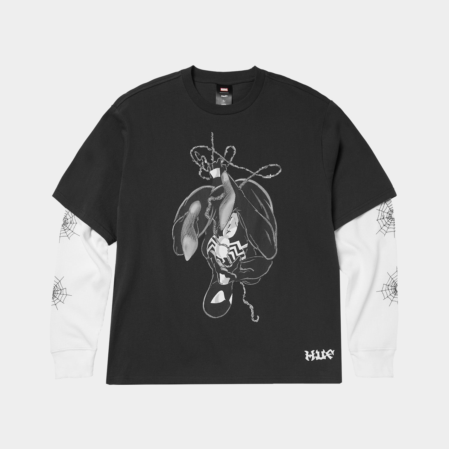 HUF (ハフ) Worldwide JP /TOPS & SHIRTS(トップス&シャツ)/ HUF X SPIDER-MAN WEB LS DOUBLE LAYER TOP商品 / BLACK