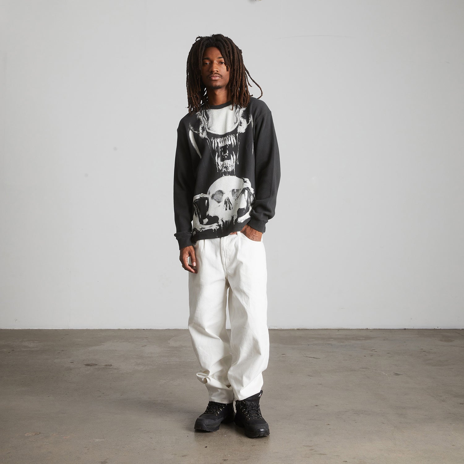 HUF (ハフ) Worldwide JP /TOPS & SHIRTS(トップス&シャツ)/ HUF X ALIENS XENOMORPH LS THERMAL商品 / VINTAGE BLACK