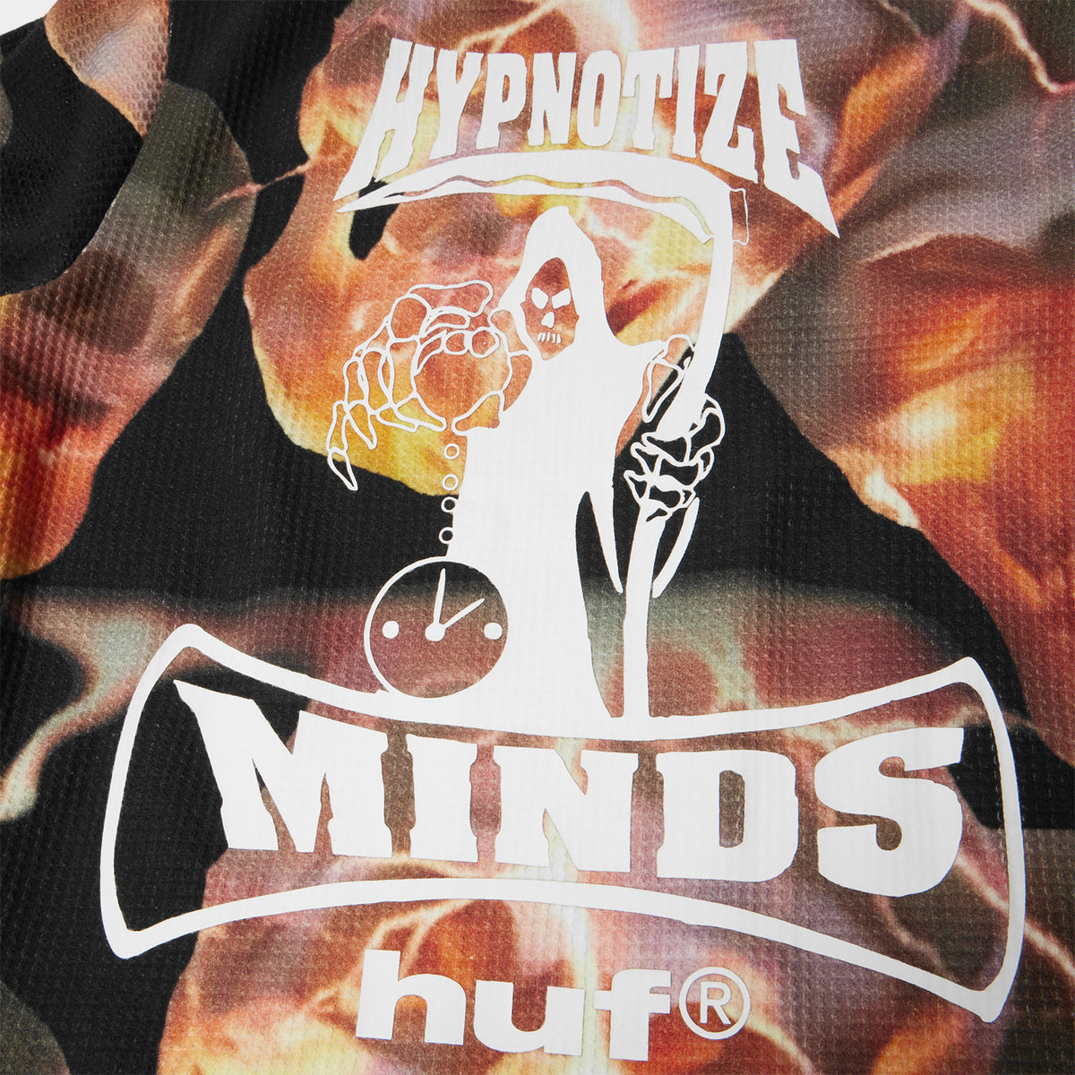 HUF (ハフ) Worldwide JP /TOPS & SHIRTS(トップス&シャツ)/ huf® X THREE 6 MAFIA TORCHED LS THERMAL商品 / MULTI