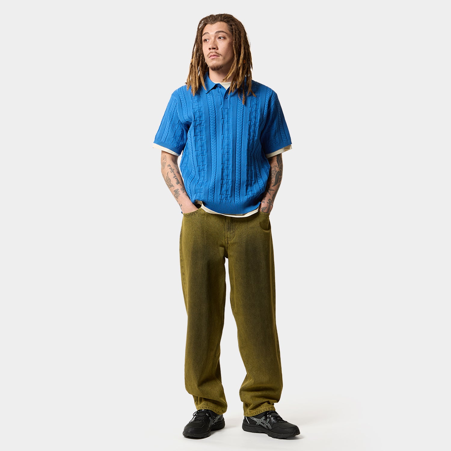 HUF (ハフ) Worldwide JP /KNITS & SWEATERS(ニット&セーター)/ HUF POLO TOP商品 / PACIFIC BLUE