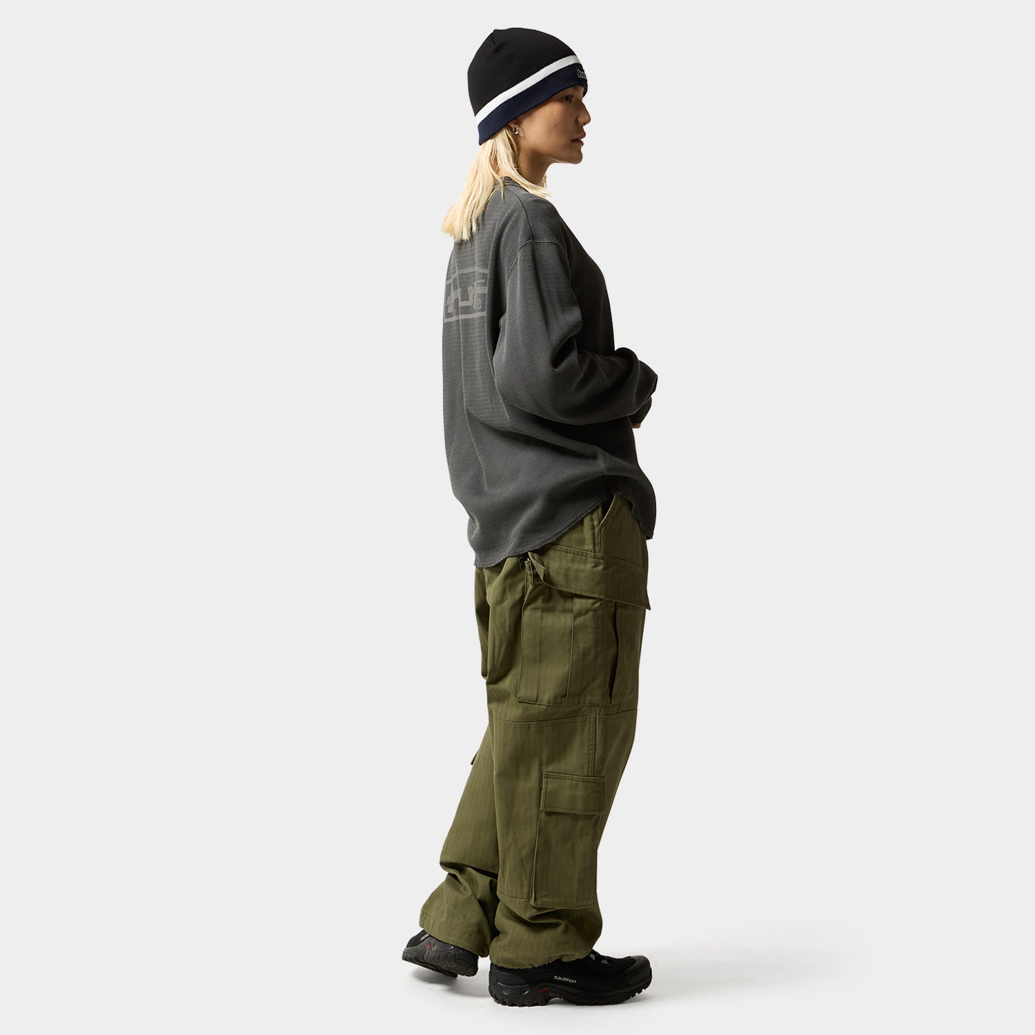 HUF (ハフ) Worldwide JP /TOPS & SHIRTS(トップス&シャツ)/ STRETCH LOGO HENRY THERMAL商品 / DARK OLIVE