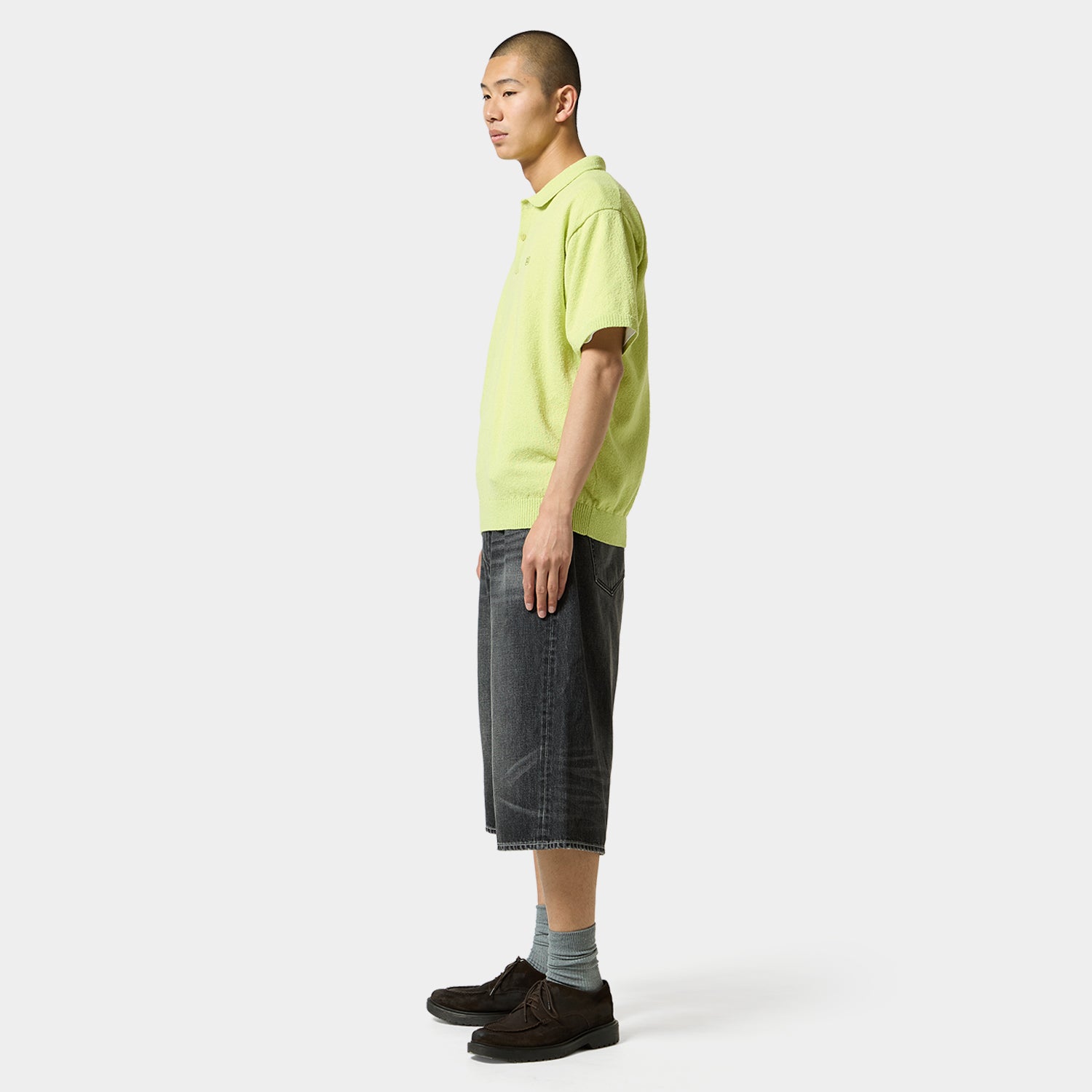 HUF (ハフ) Worldwide JP /TOPS & SHIRTS(トップス&シャツ)/ SERIF H KNIT POLO TOP商品 / BLACK