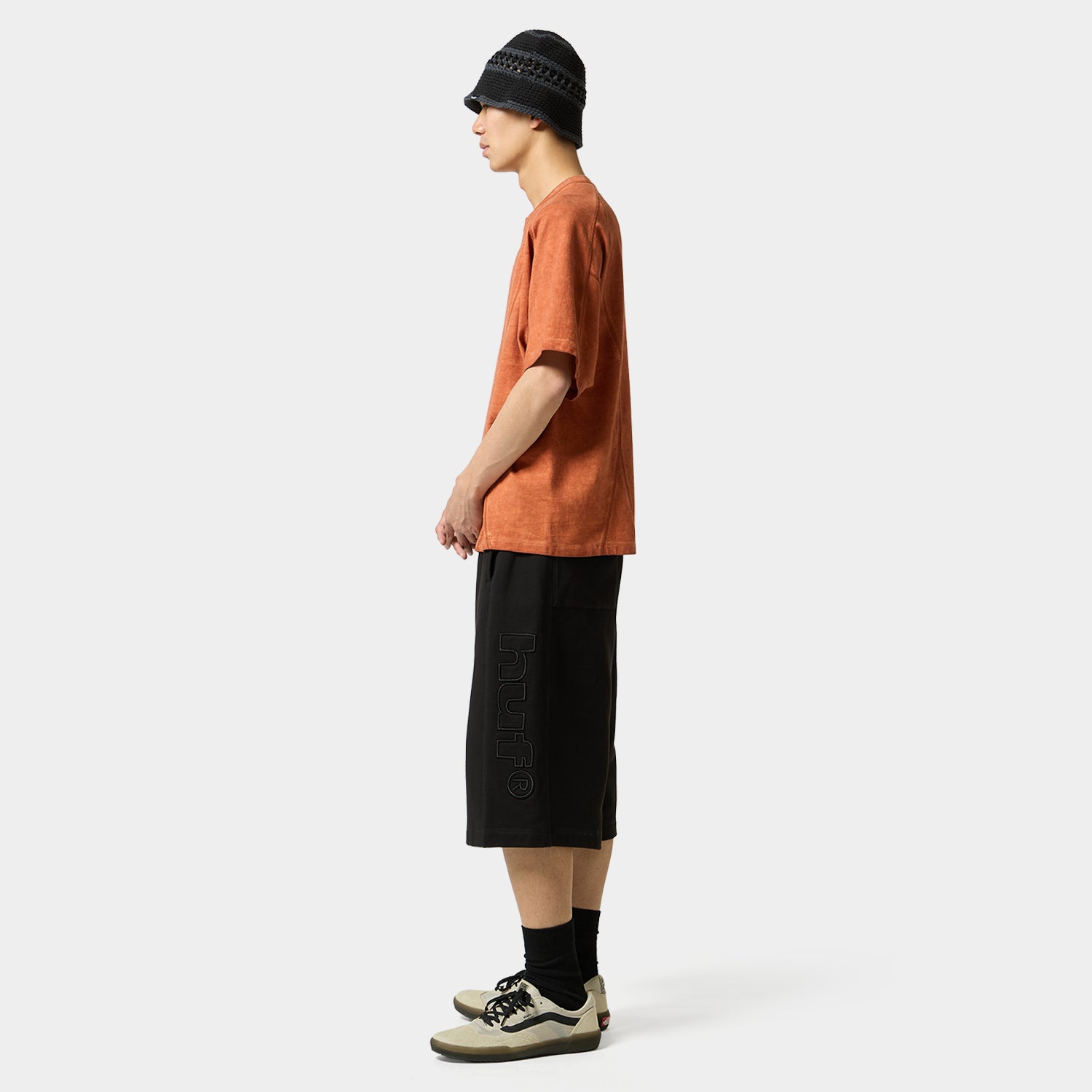 HUF (ハフ) Worldwide JP /TOPS & SHIRTS(トップス&シャツ)/ WASHED PANELED CREW商品 / LT BLUE