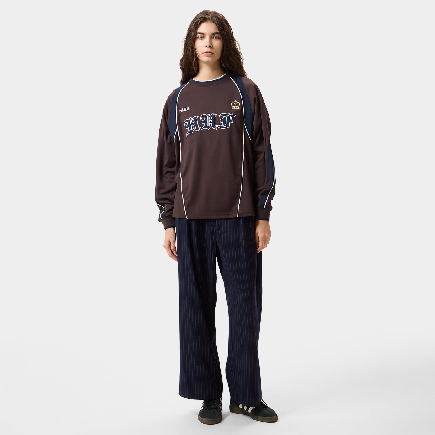 HUF (ハフ) Worldwide JP /TOPS & SHIRTS(トップス&シャツ)/ HARD LUXE JERSEY LS CREW商品 / COFFEE