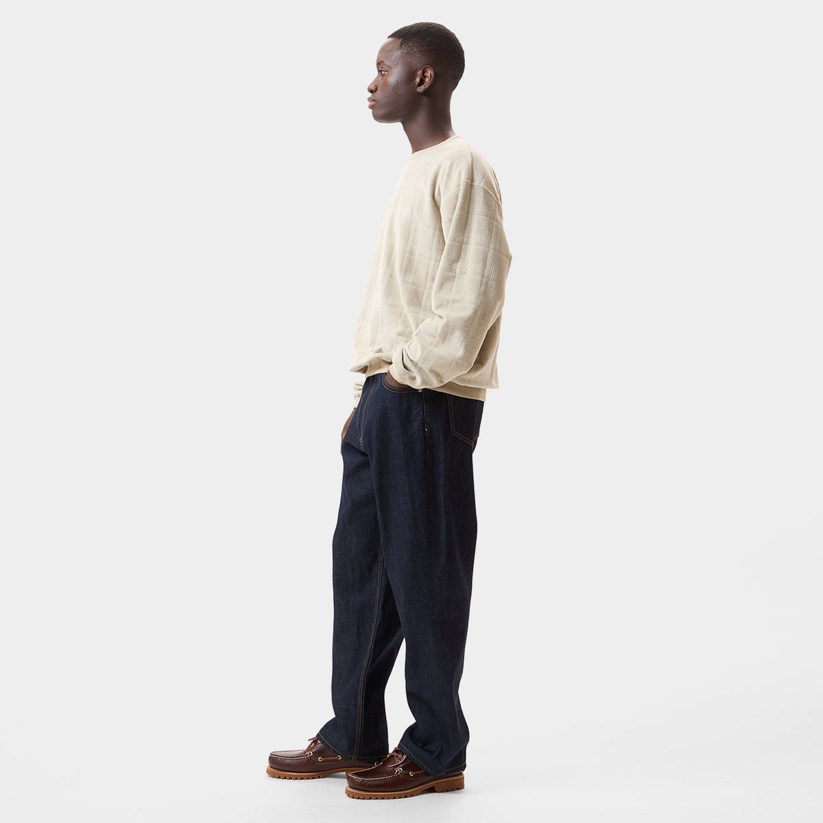 HUF (ハフ) Worldwide JP /SWEATSHIRTS(スウェットシャツ)/ 1984 PLAID VELOUR CREW商品 / SAND