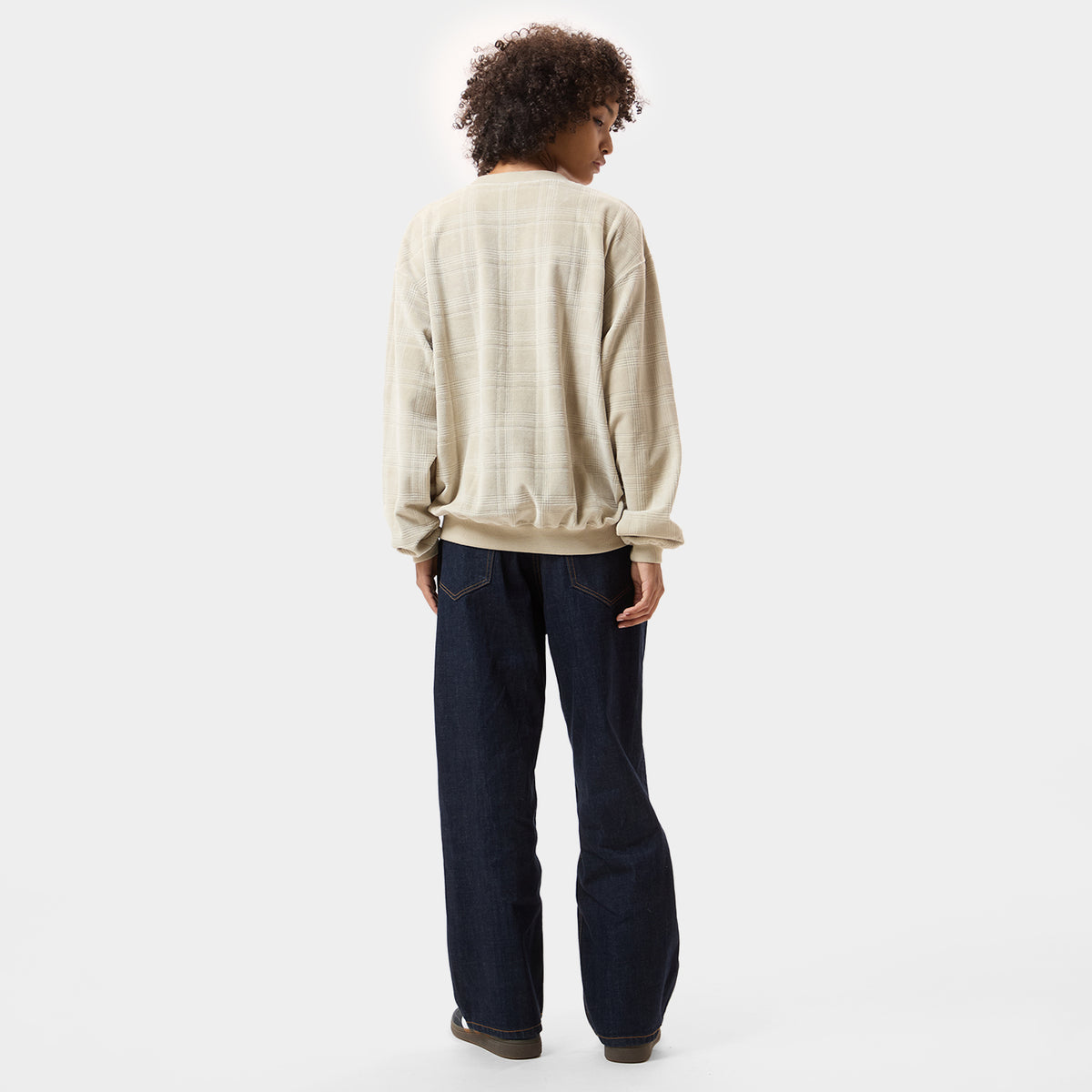 HUF (ハフ) Worldwide JP /SWEATSHIRTS(スウェットシャツ)/ 1984 PLAID VELOUR CREW商品 / SAND