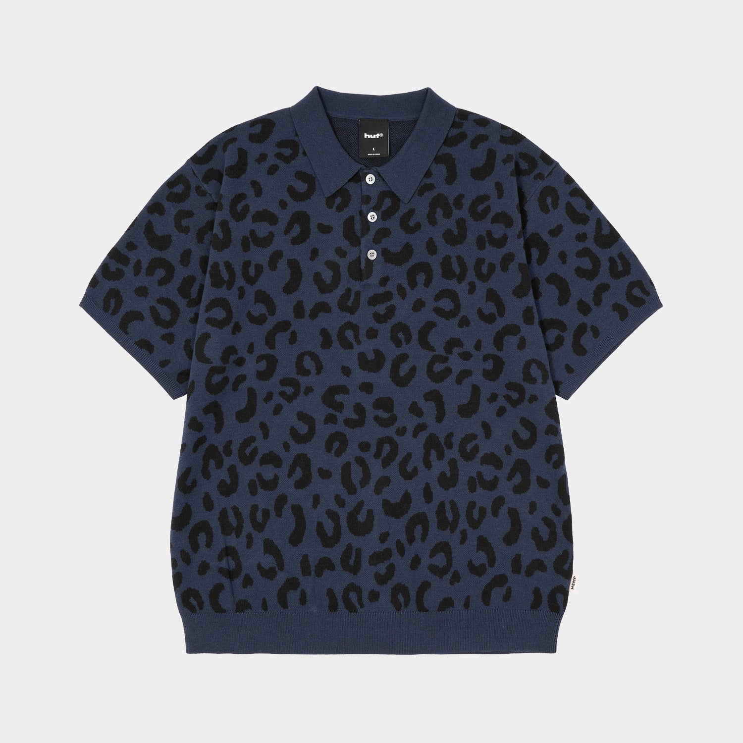 HUF (ハフ) Worldwide JP /TOPS & SHIRTS(トップス&シャツ)/ huf CO-OP CHUNKY CHEETAH KNIT POLO商品 / NAVY