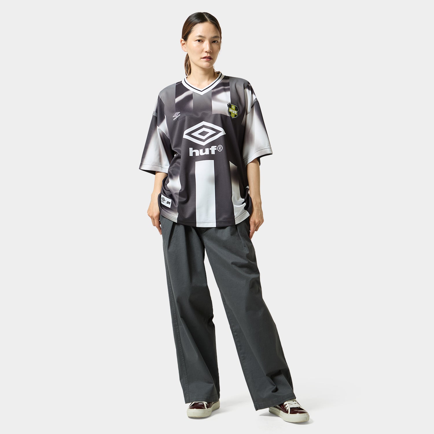 HUF (ハフ) Worldwide JP /TOPS & SHIRTS(トップス&シャツ)/ HUF X UMBRO STRIPE JERSEY商品 / BLACK