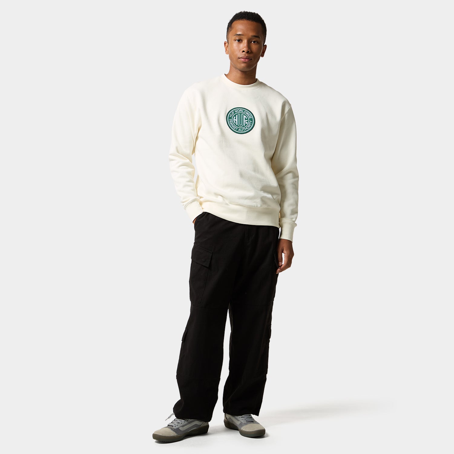HUF (ハフ) Worldwide JP /SWEATSHIRTS(スウェットシャツ)/ TRANSIT AUTHORITY CREWNECK商品 / BLEACH