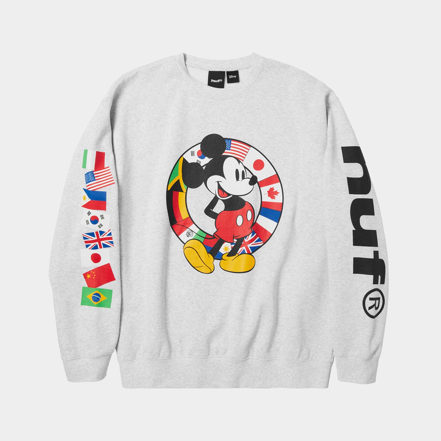 HUF (ハフ) Worldwide JP /SWEATSHIRTS(スウェットシャツ)/ DISNEY | HUF MICKEY WORLDWIDE TOUR CREWNECK商品 / HEATHER GREY