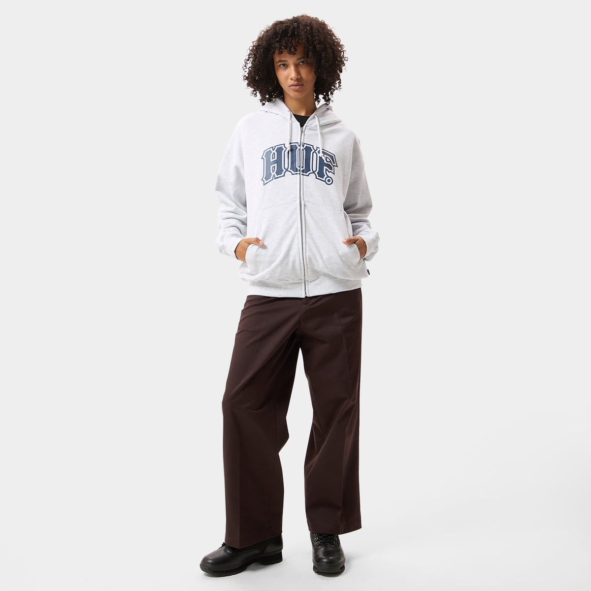 HUF (ハフ) Worldwide JP /HOODIES(パーカー)/ CLASSIC ARCH FULL ZIP HOODIE商品 / ASH GREY