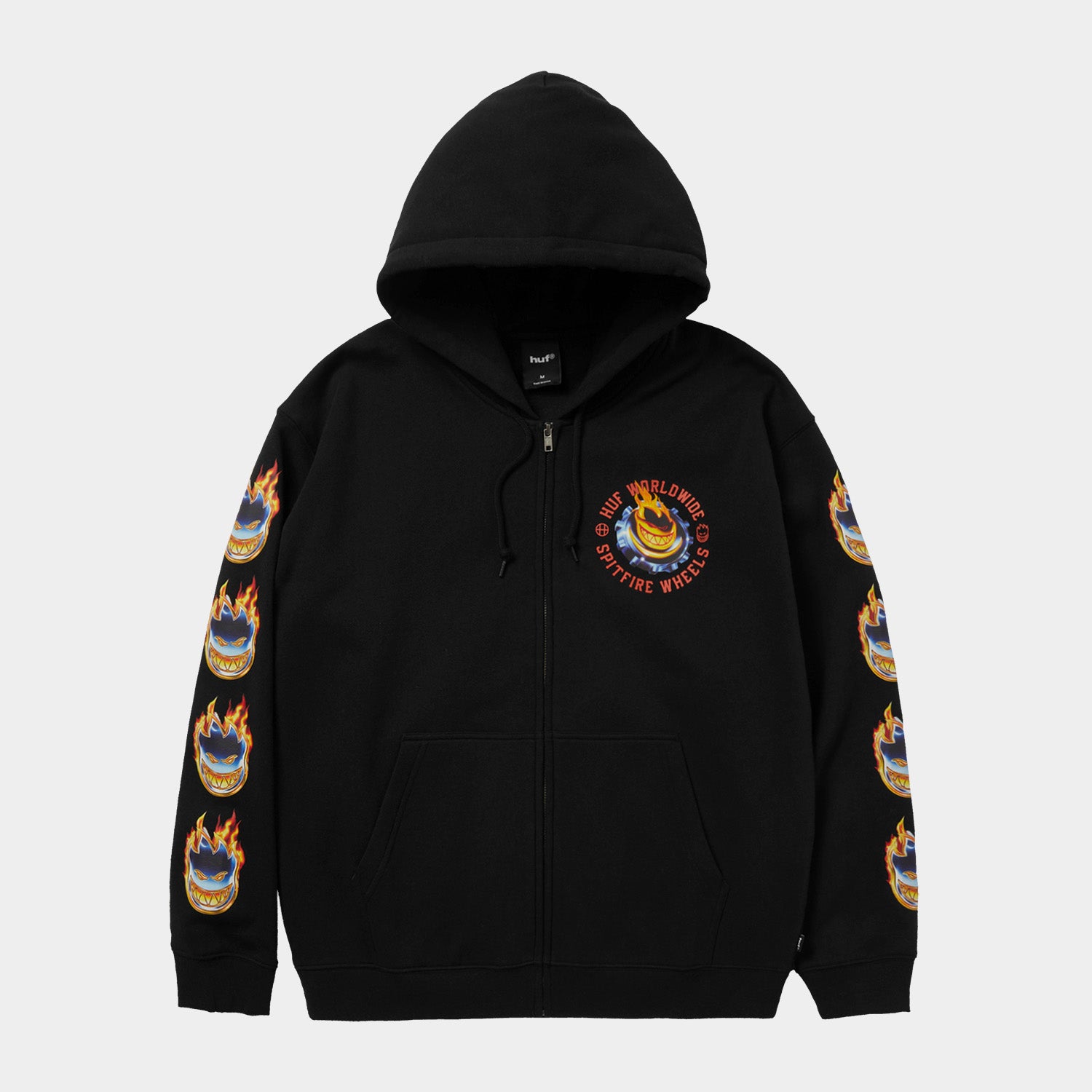 HUF (ハフ) Worldwide JP /HOODIES(パーカー)/ huf X SPITFIRE CHROME HEAD FULL ZIP HOODIE商品 / BLACK