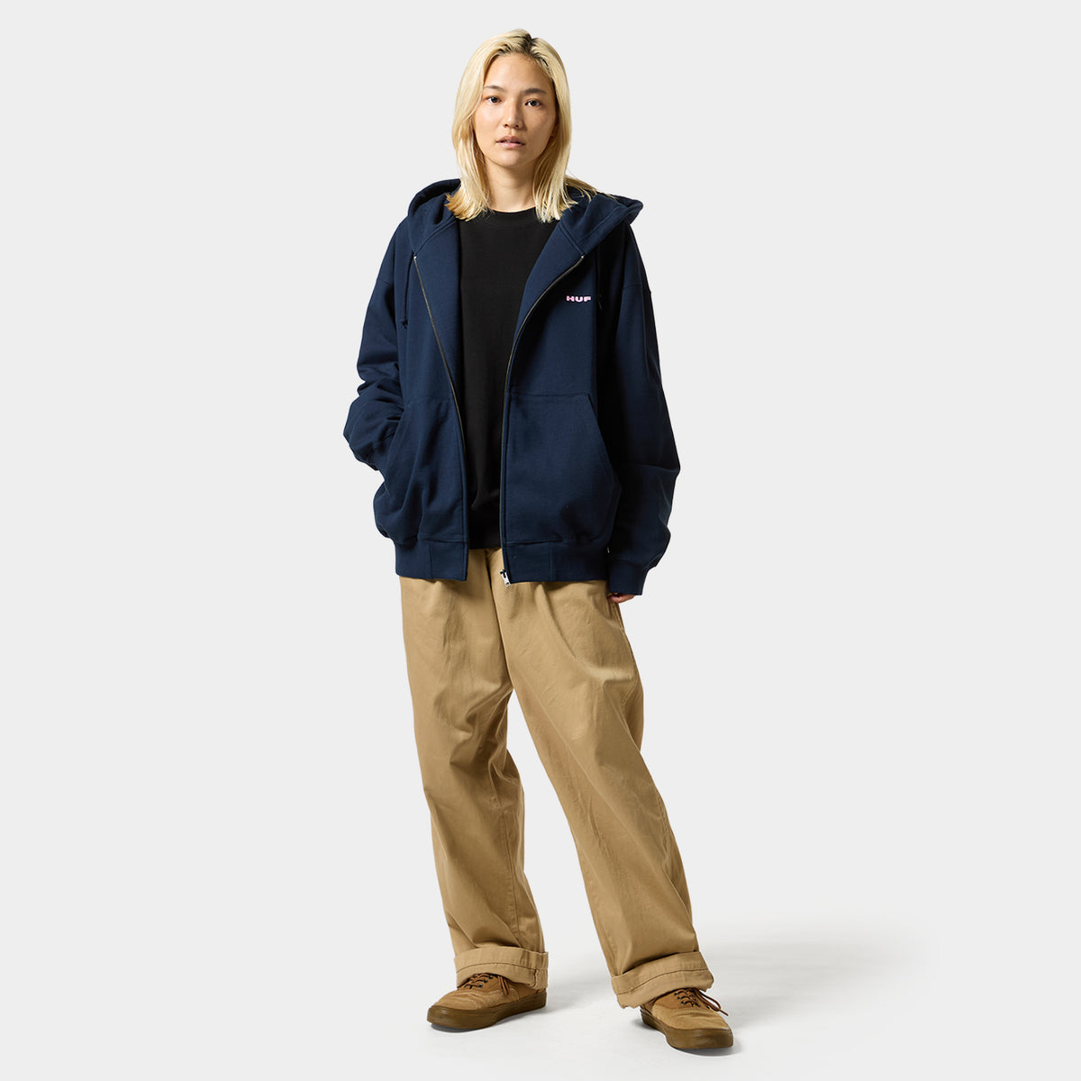 HUF (ハフ) Worldwide JP /HOODIES(パーカー)/ MANHOLE FULL ZIP HOODIE商品 / ASH GREY