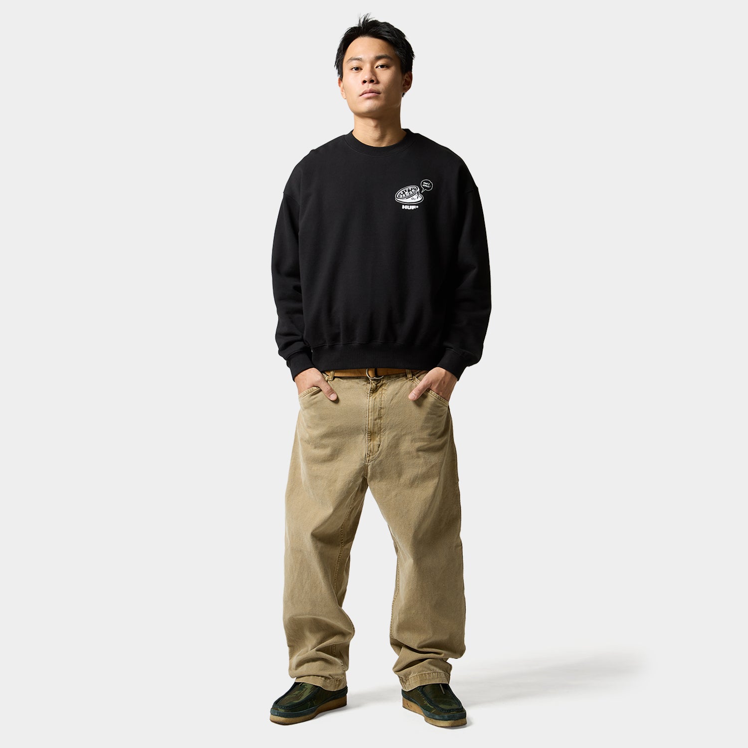 HUF (ハフ) Worldwide JP /SWEATSHIRTS(スウェットシャツ)/ WHAT A JUNGLE CREW商品 / ASH GREY