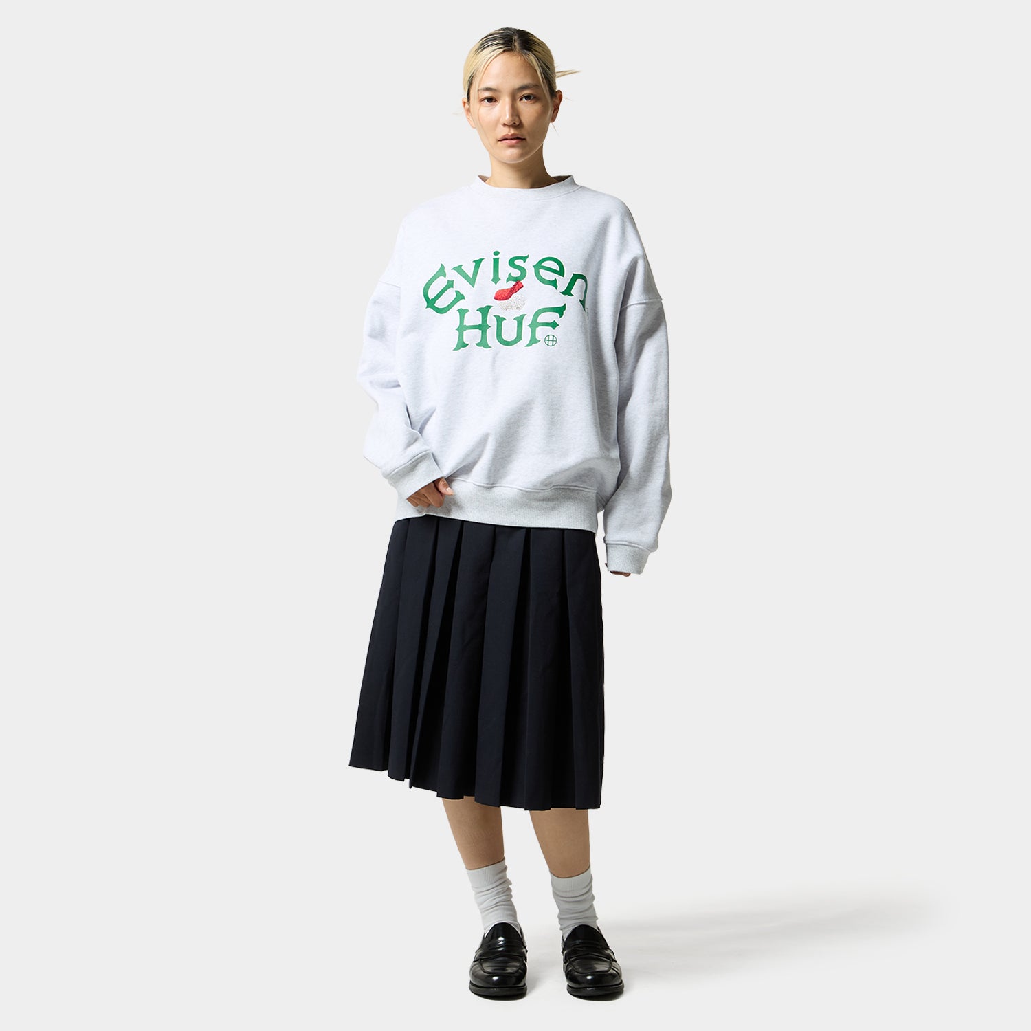 HUF (ハフ) Worldwide JP / SWEATSHIRTS(スウェットシャツ) / HUF X EVISEN SUSHI CREW FLEECE商品 / ASH GREY