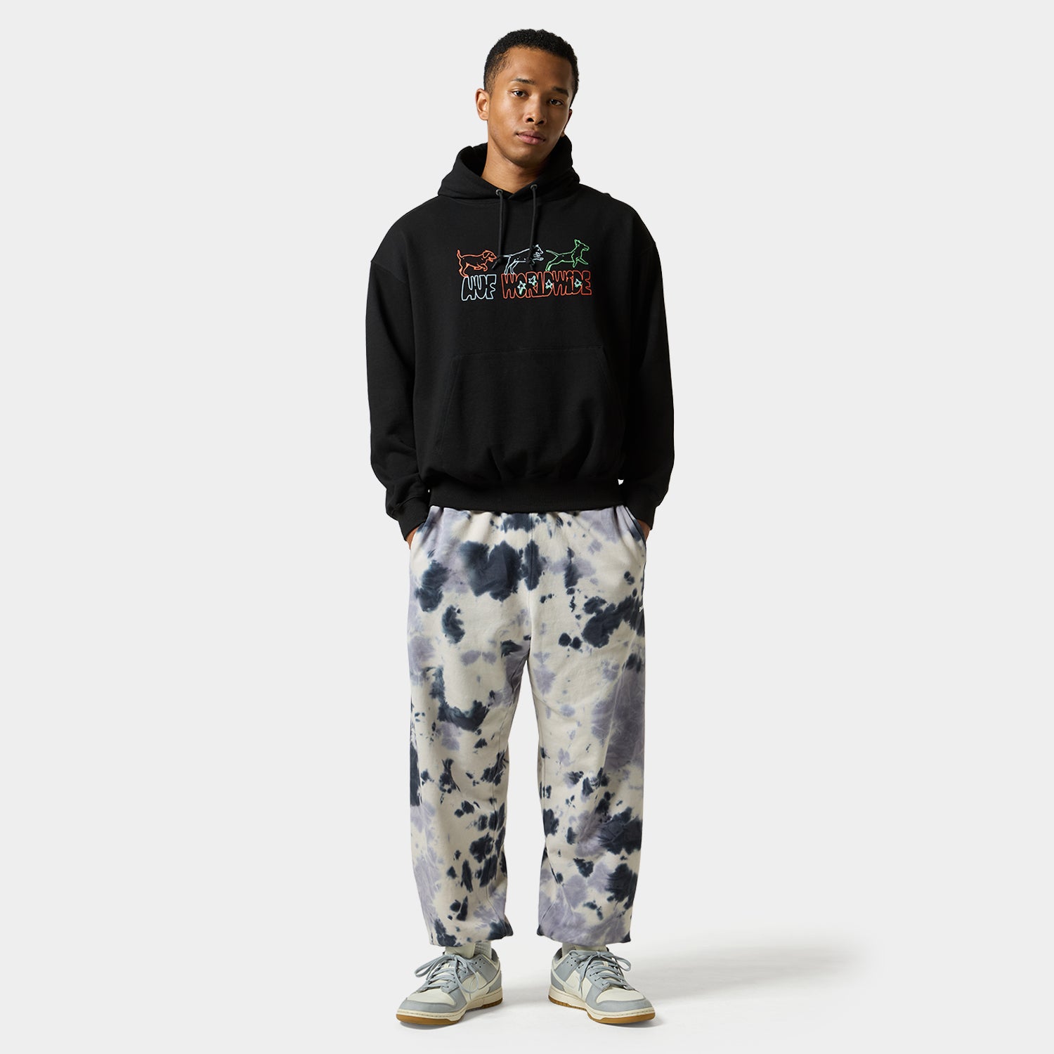 HUF (ハフ) Worldwide JP /PANTS(パンツ)/ TIE DYE 89 LOGO FLEECE PANT商品 / GREEN