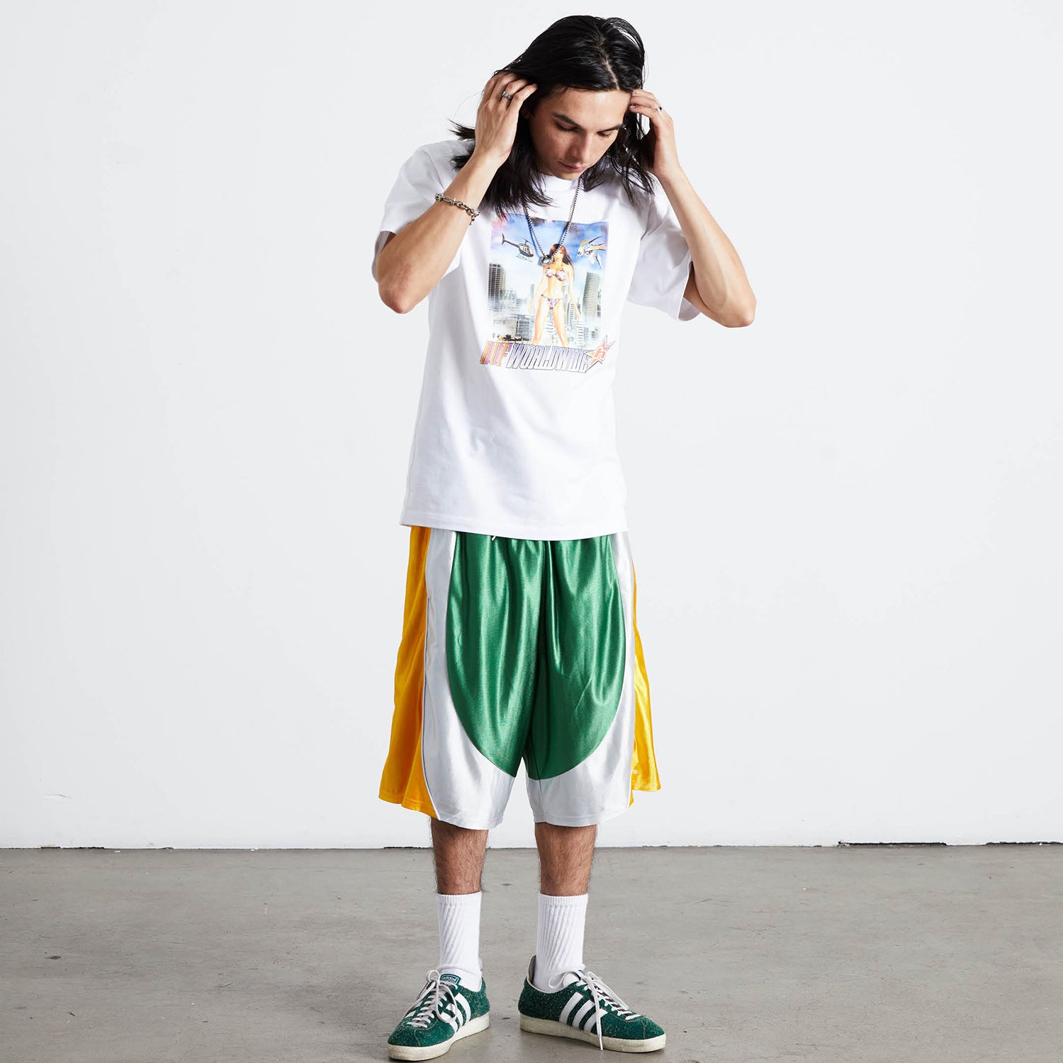 HUF (ハフ) Worldwide JP /SHORTS(ショーツ)/ BRADLEY BASKETBALL SHORT商品 / ACID GREEN