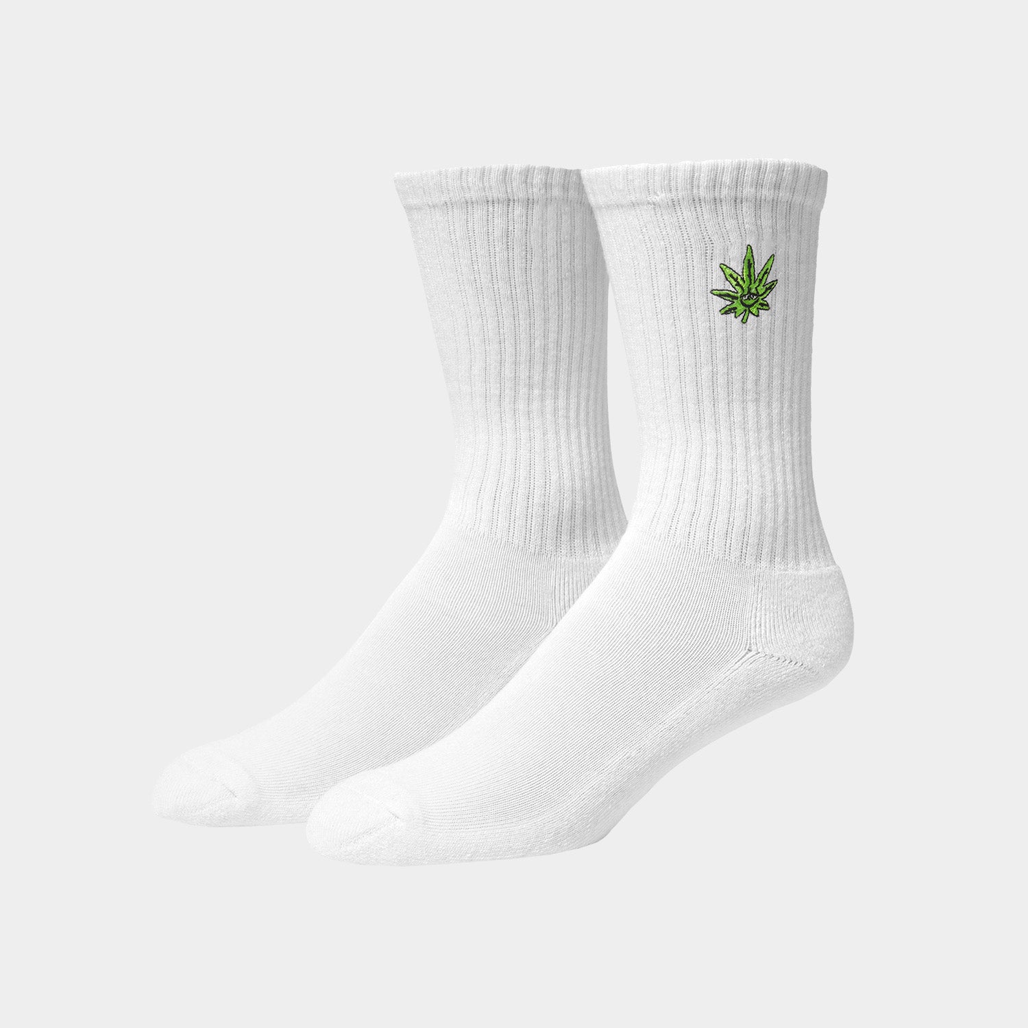 HUF (ハフ) Worldwide JP /SOCKS(ソックス)/ GREEN BUDDY EMBROIDERED SOCKS商品 / WHITE