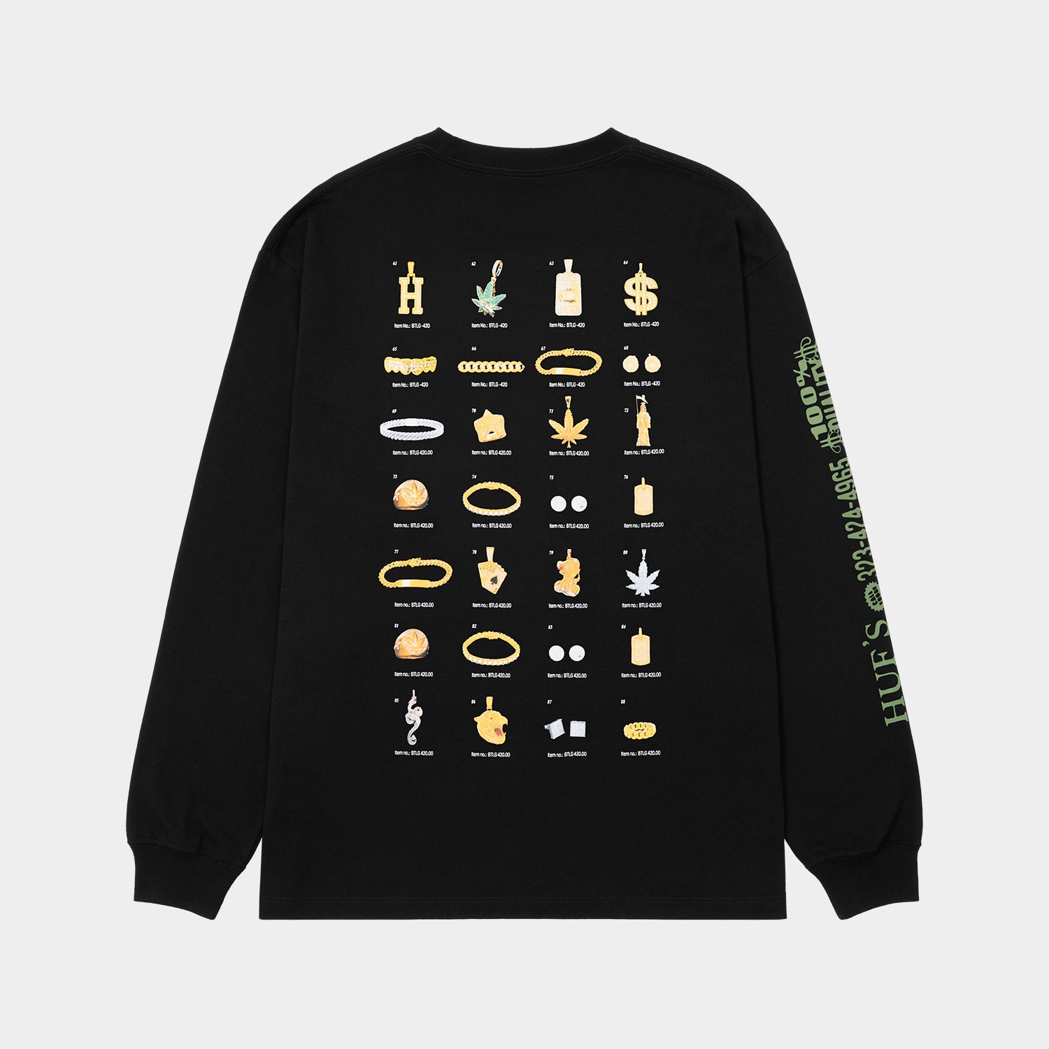 HUF (ハフ) Worldwide JP /T-SHIRTS(Tシャツ)/ JEWELRY LS TEE商品 / WHITE