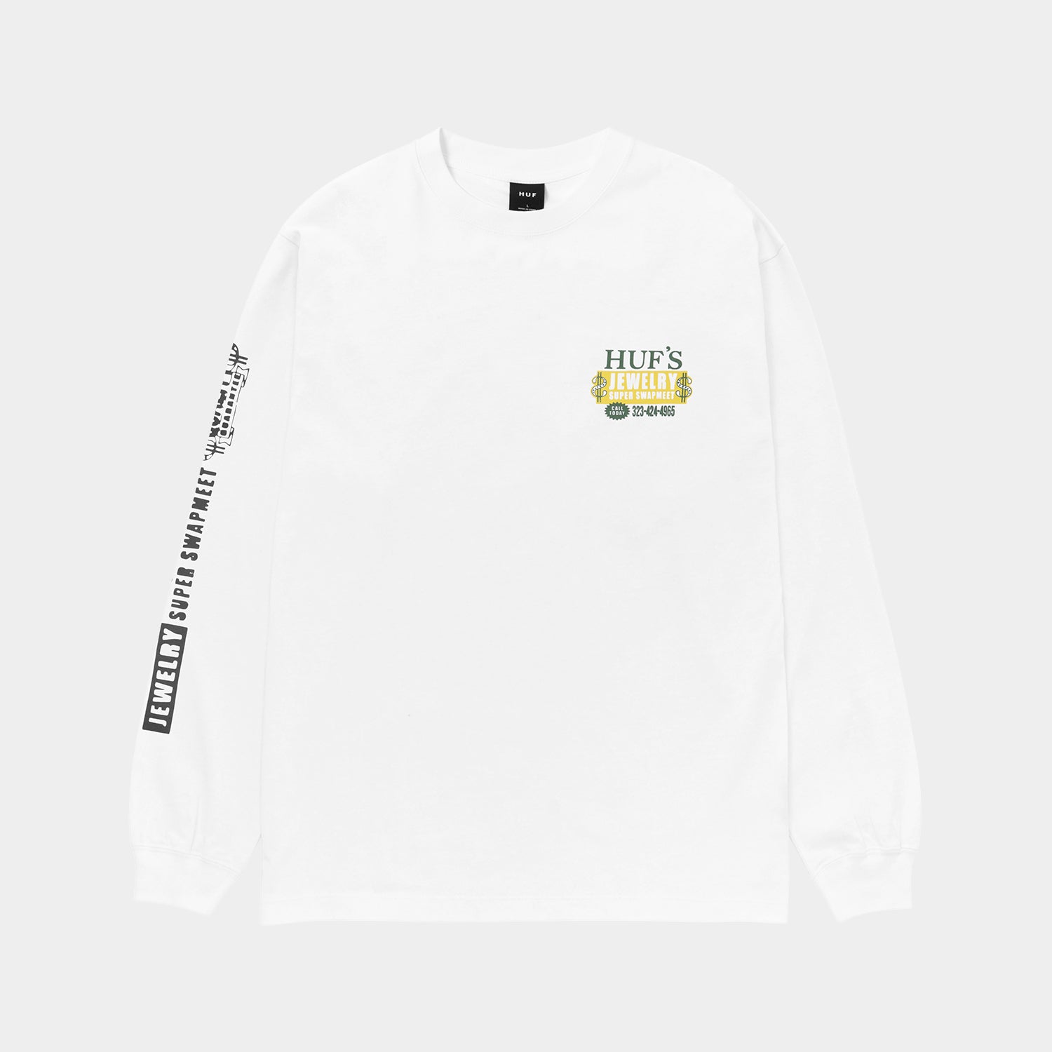 HUF (ハフ) Worldwide JP /T-SHIRTS(Tシャツ)/ JEWELRY LS TEE商品 / WHITE