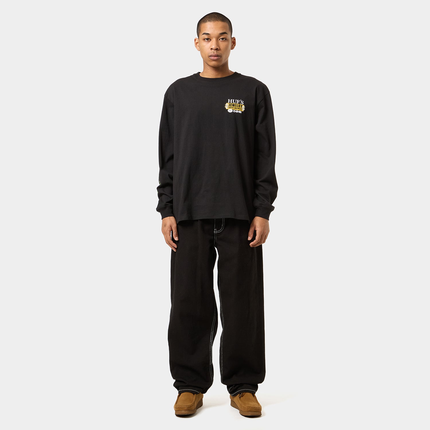 HUF (ハフ) Worldwide JP /T-SHIRTS(Tシャツ)/ JEWELRY LS TEE商品 / WHITE