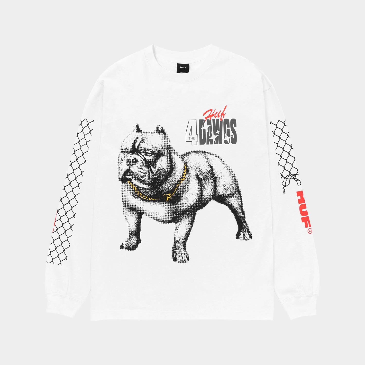 HUF (ハフ) Worldwide JP /T-SHIRTS(Tシャツ)/ 4 THE DAWGS LS TEE商品 / WHITE