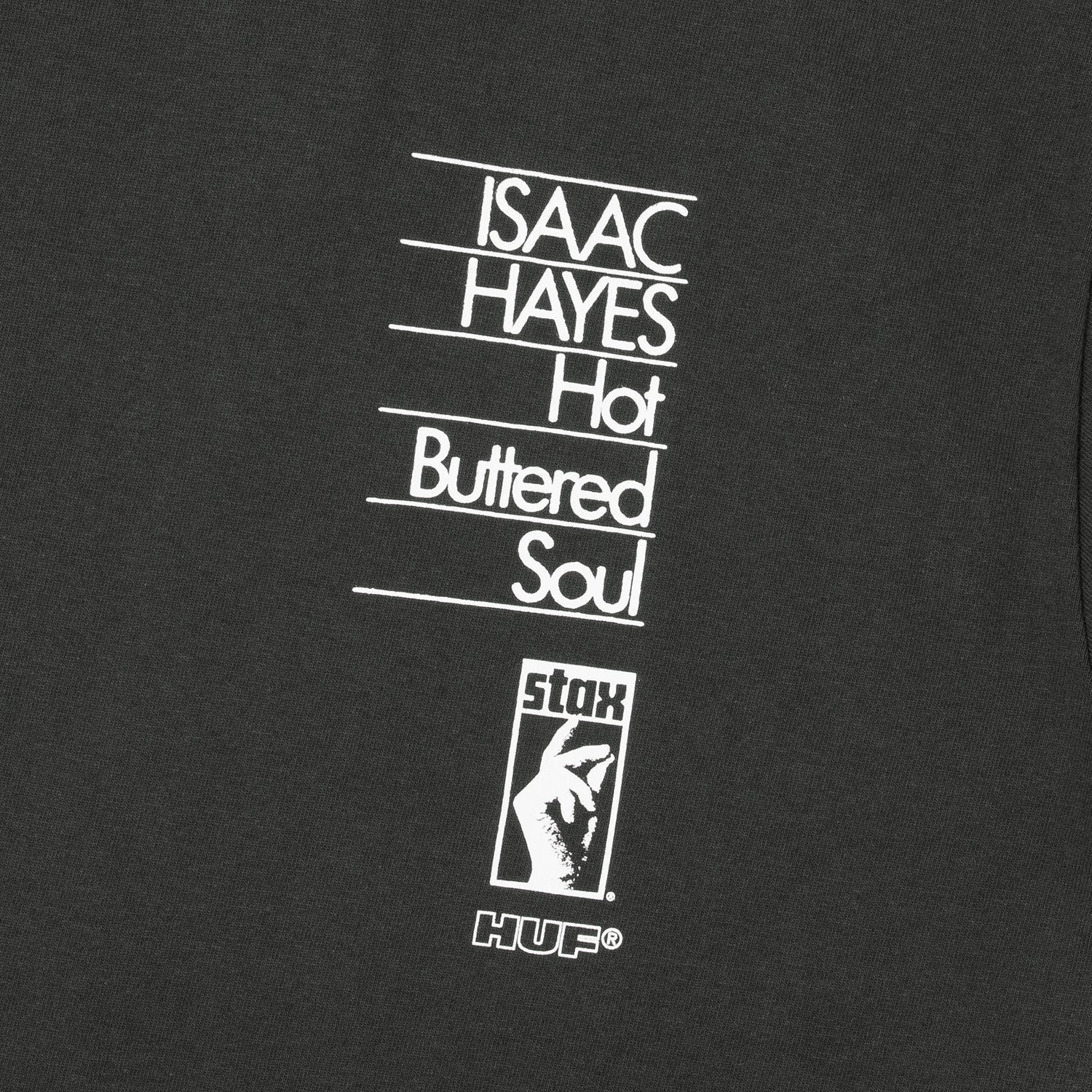 HUF (ハフ) Worldwide JP /T-SHIRTS(Tシャツ)/ HUF X ISAAC HAYES HOT BUTTERED HEAVYWEIGHT TEE商品 / VINTAGE BLACK