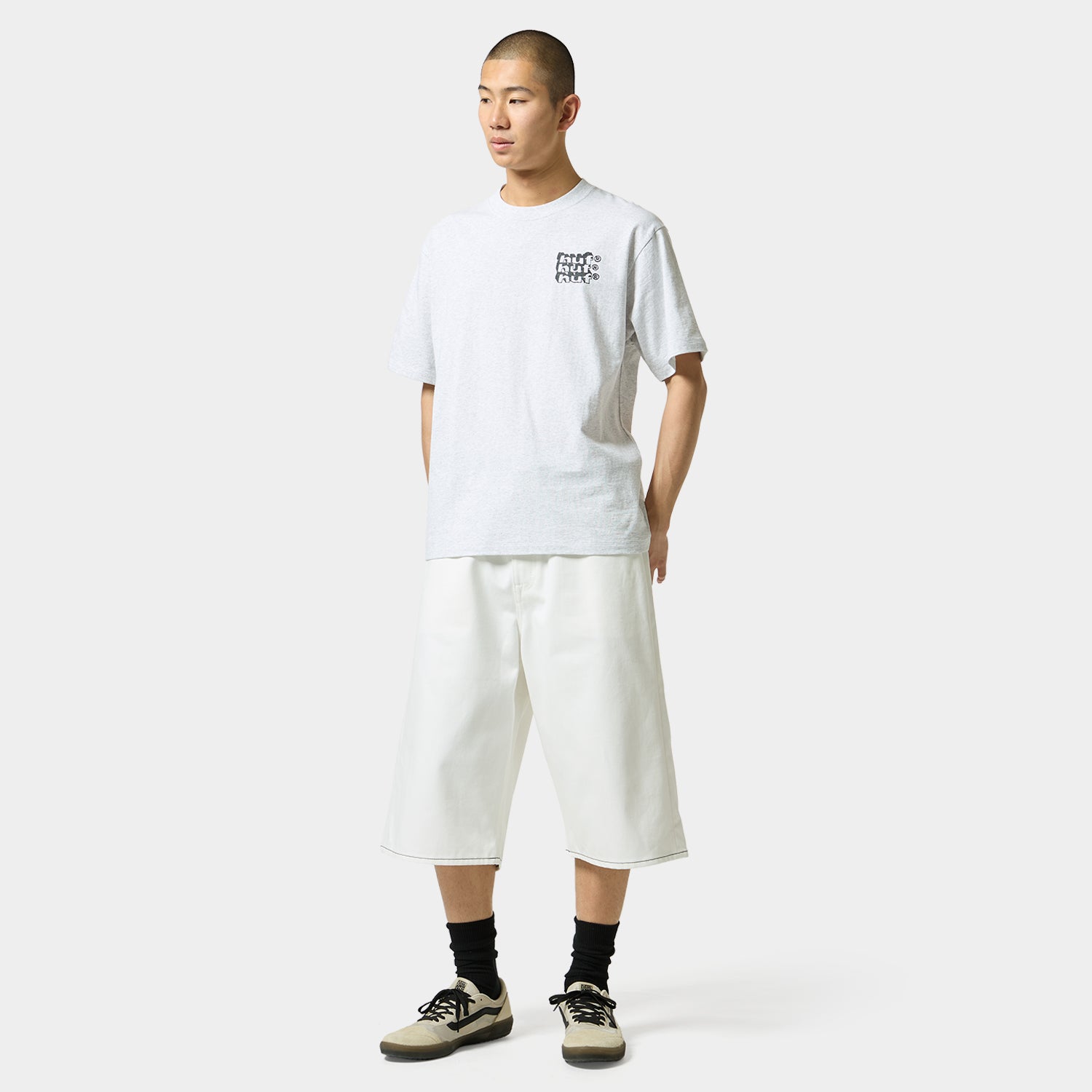 HUF (ハフ) Worldwide JP /T-SHIRTS(Tシャツ)/ HAND STACKED TEE商品 / WHITE