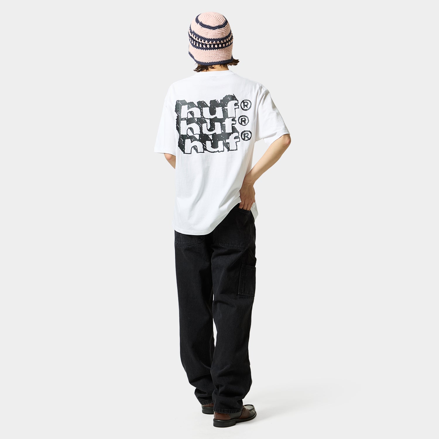 HUF (ハフ) Worldwide JP /T-SHIRTS(Tシャツ)/ HAND STACKED TEE商品 / WHITE