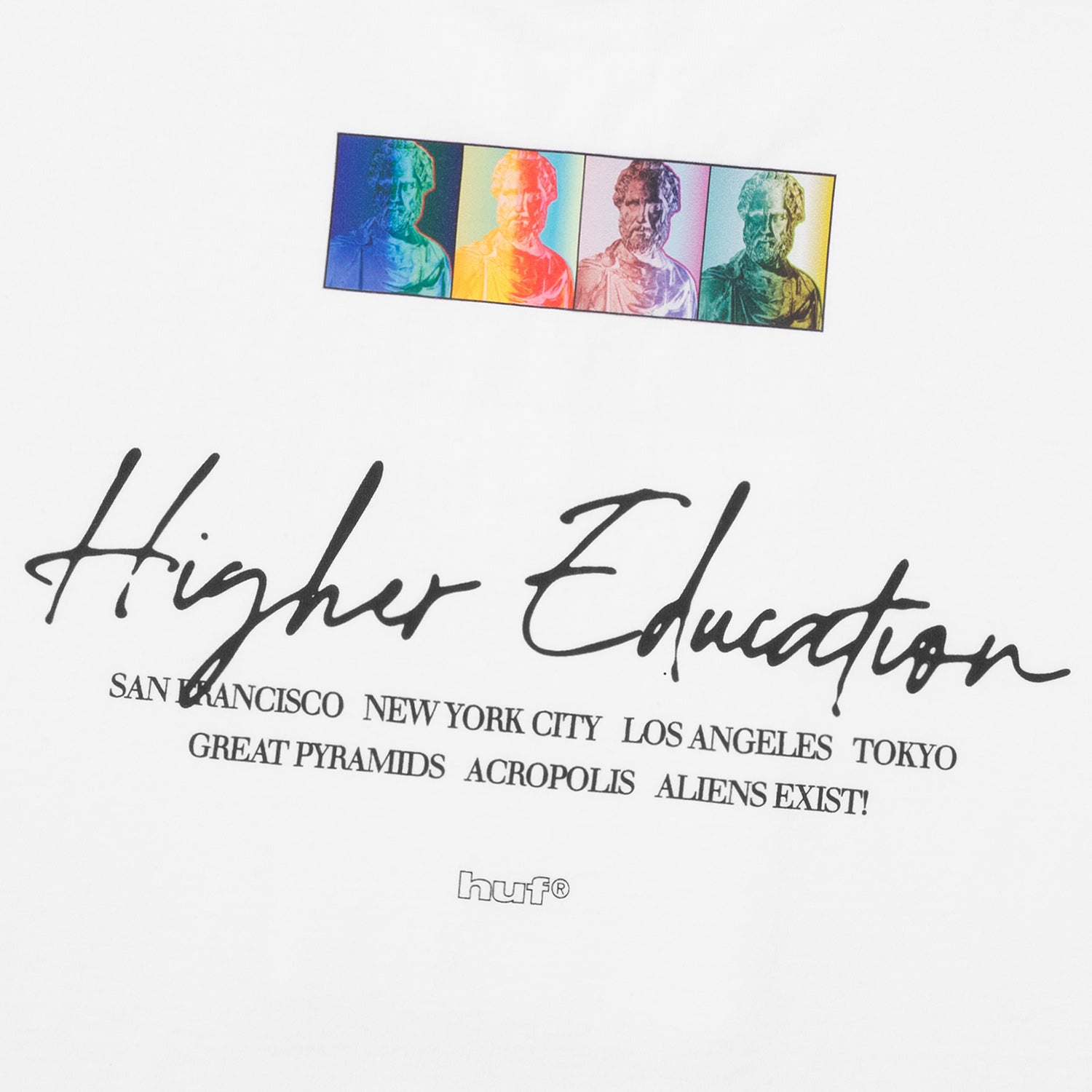 HUF (ハフ) Worldwide JP /T-SHIRTS(Tシャツ)/ HIGHER EDUCATION TEE商品 / WHITE