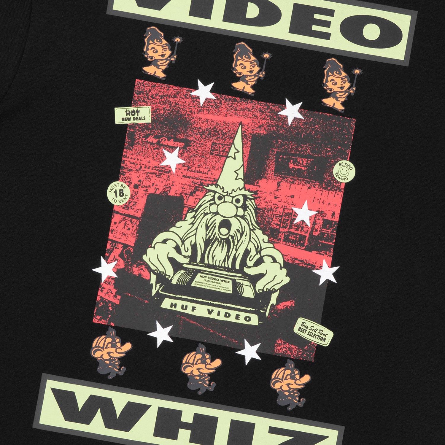 HUF (ハフ) Worldwide JP /T-SHIRTS(Tシャツ)/ VIDEO GENIE TEE商品 / BLACK