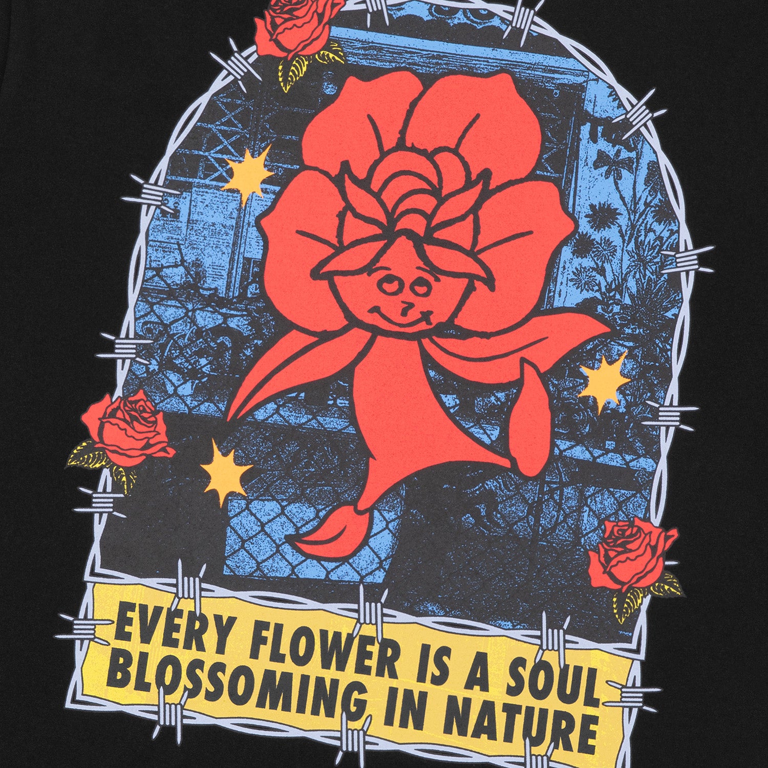 HUF (ハフ) Worldwide JP /T-SHIRTS(Tシャツ)/ FLOWER DISTRICT TEE商品 / BLACK