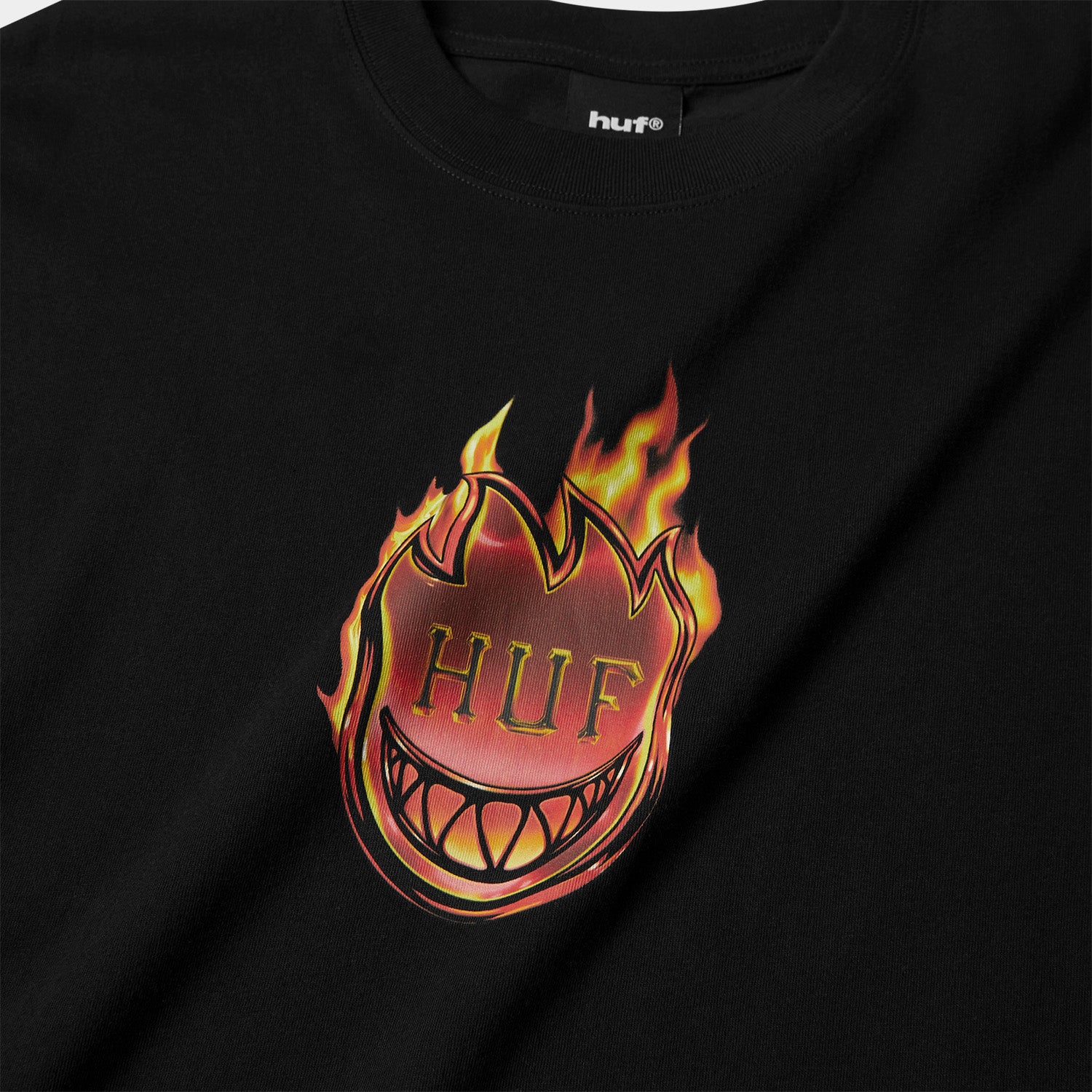 HUF (ハフ) Worldwide JP /T-SHIRTS(Tシャツ)/ huf X SPITFIRE FLAME GALAXIES TEE商品 / BLACK