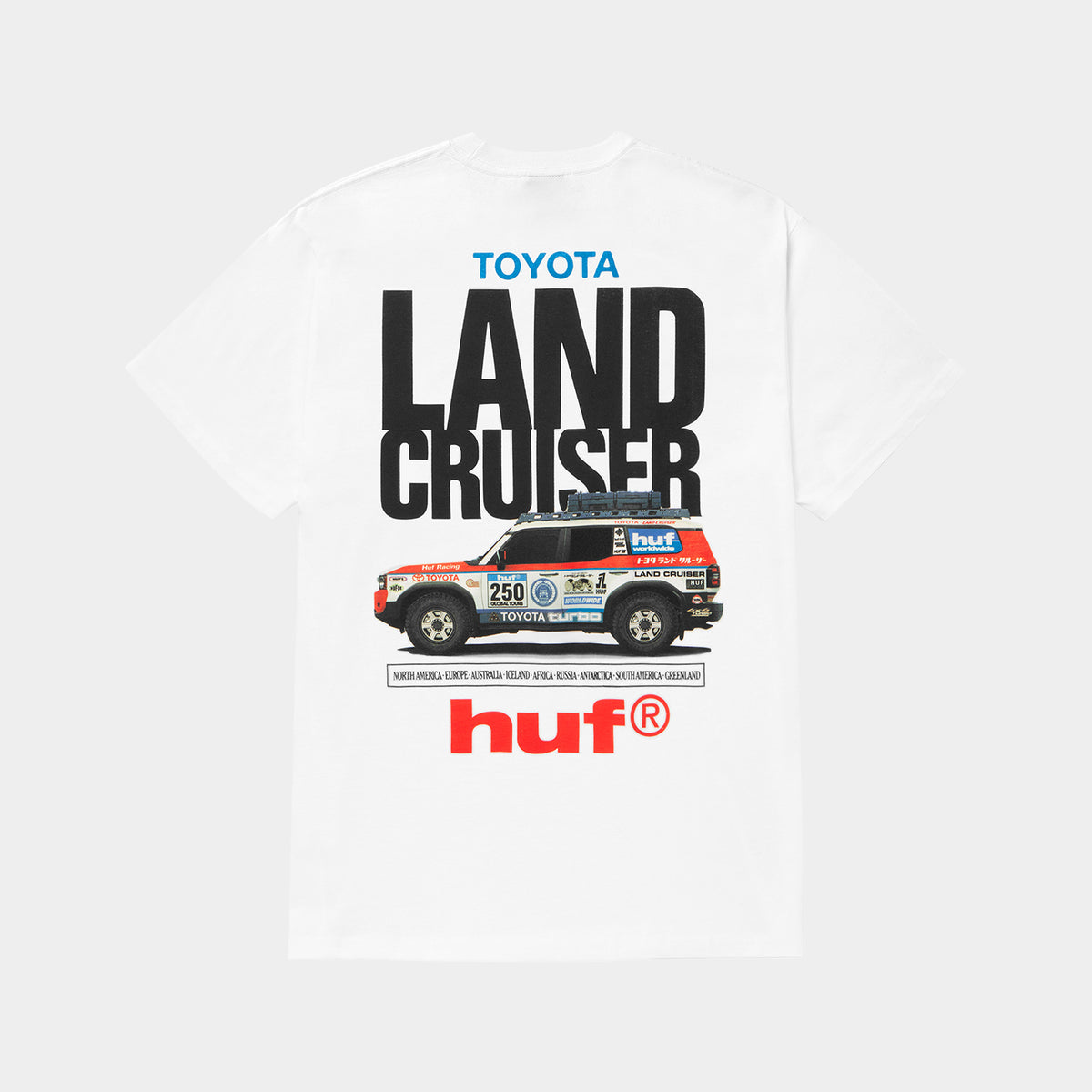 HUF (ハフ) Worldwide JP /T-SHIRTS(Tシャツ)/ huf® X TOYOTA LAND CRUISER RALLY TEE商品 / WHITE
