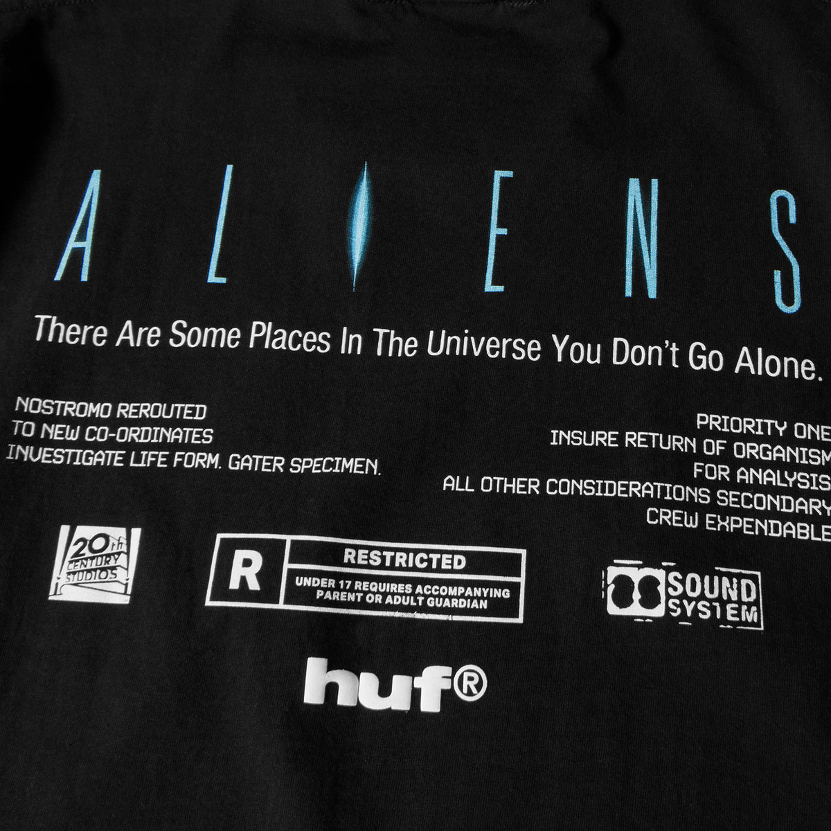 HUF (ハフ) Worldwide JP /T-SHIRTS(Tシャツ)/ HUF X ALIENS XENOMORPH TEE商品 / BLACK