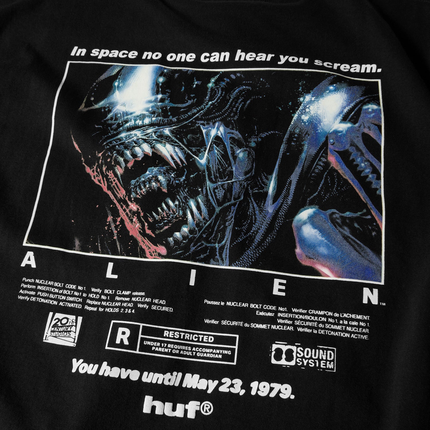 HUF (ハフ) Worldwide JP /T-SHIRTS(Tシャツ)/ HUF X ALIENS SCREAM TEE商品 / BLACK