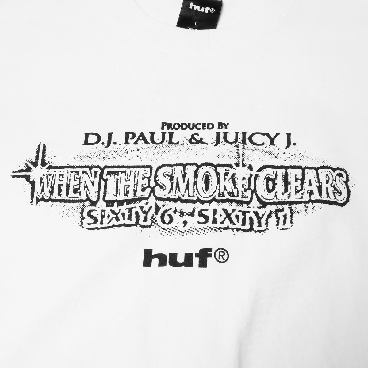 HUF (ハフ) Worldwide JP /T-SHIRTS(Tシャツ)/ huf® X THREE 6 MAFIA SMOKE CLEARS TEE商品 / WHITE